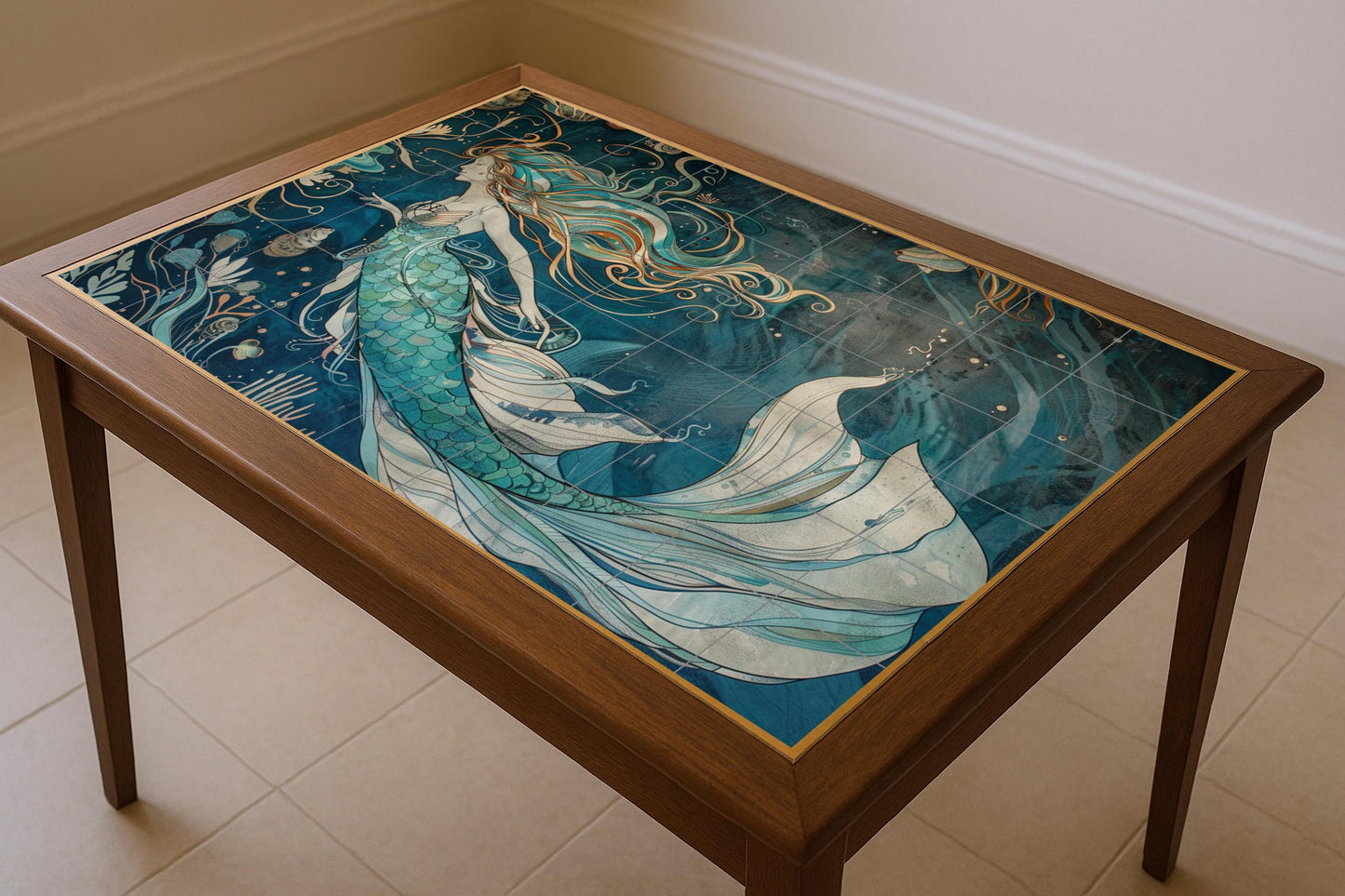 Mermaid Nordic · Ceramic Wall Mural — Legends & Epic Art