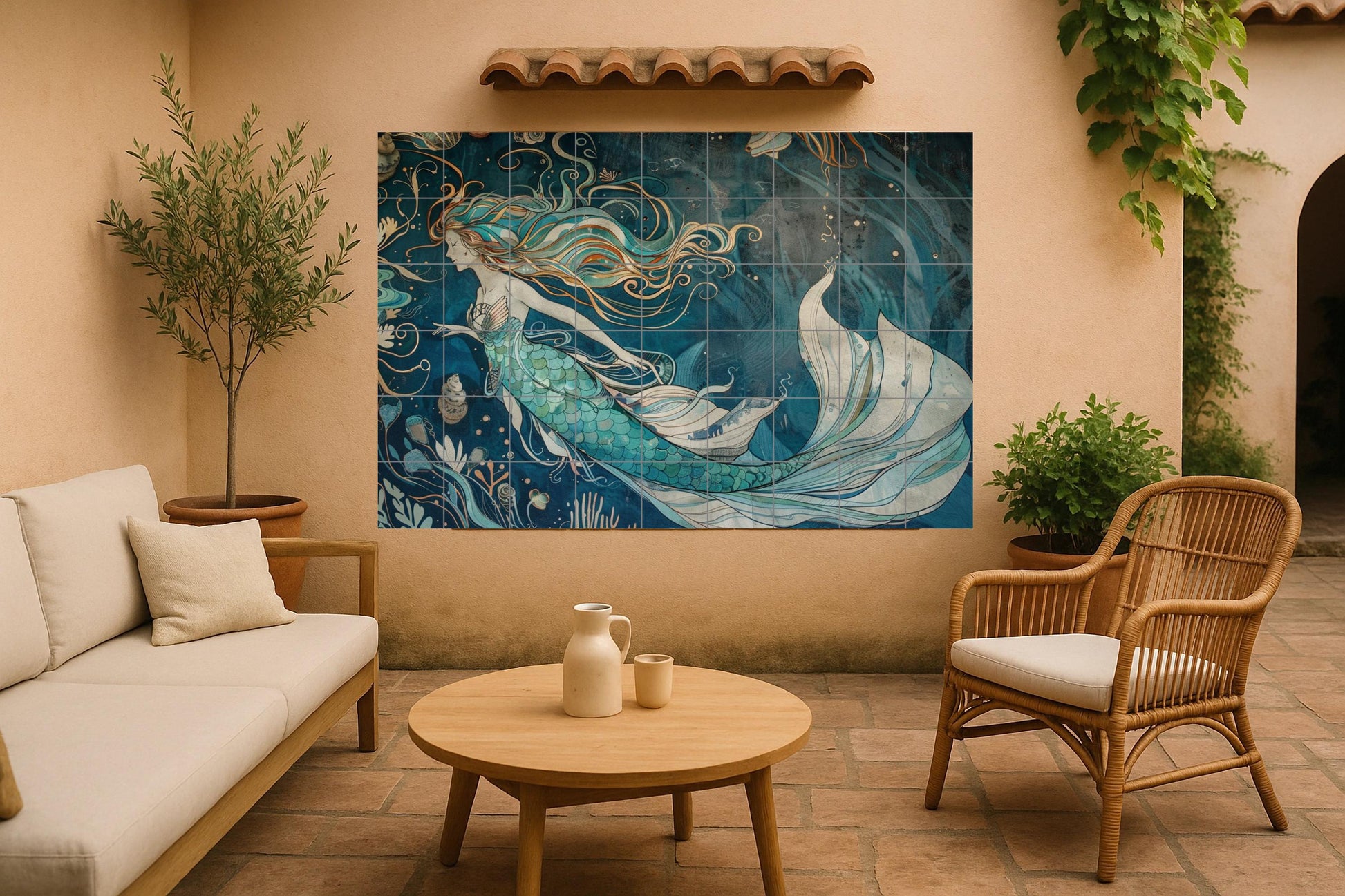 Mermaid Nordic · Ceramic Wall Mural — Legends & Epic Art