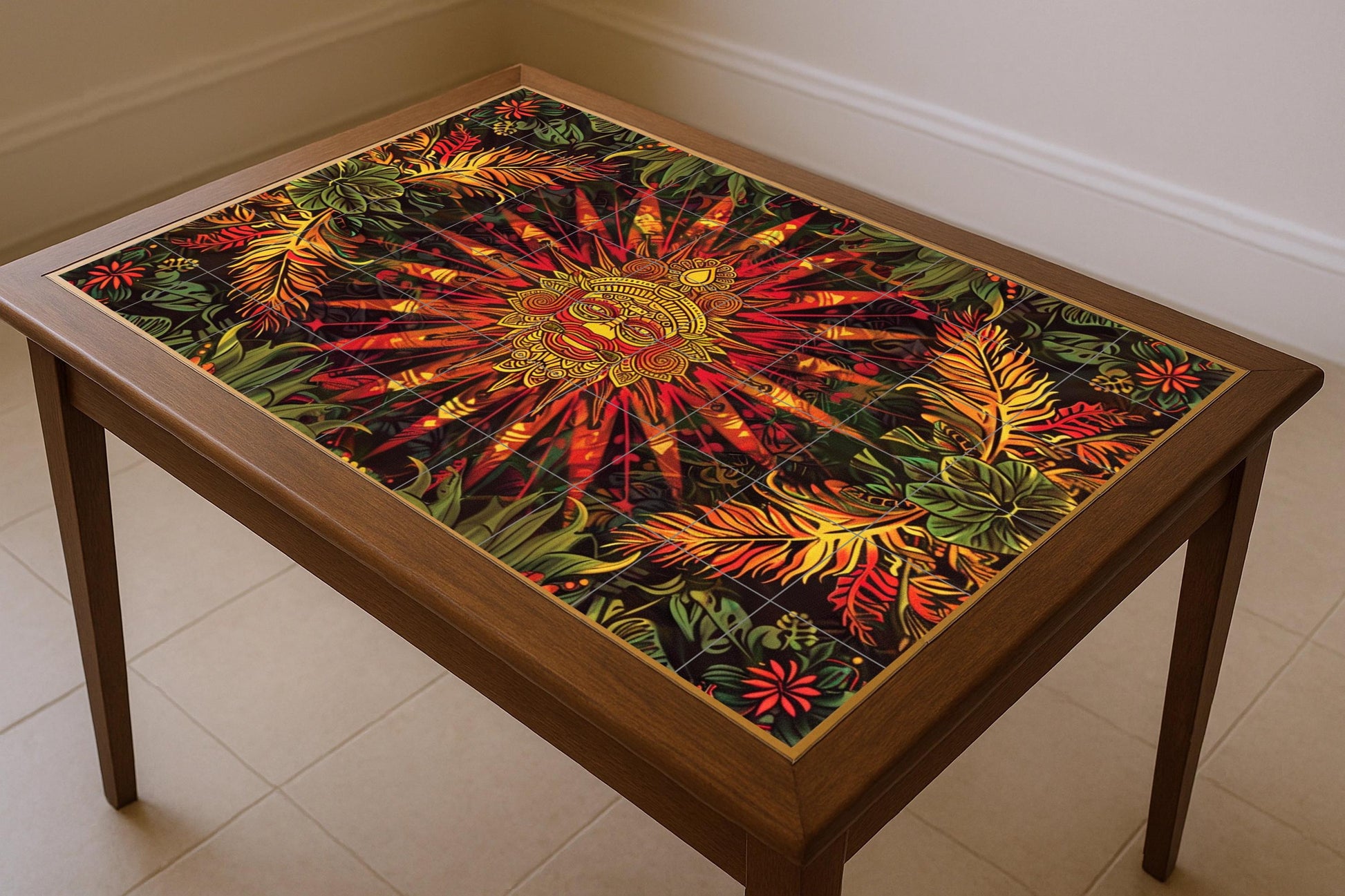 Ancestro Solar — Decorative Pattern Mural · Tile Wall Art