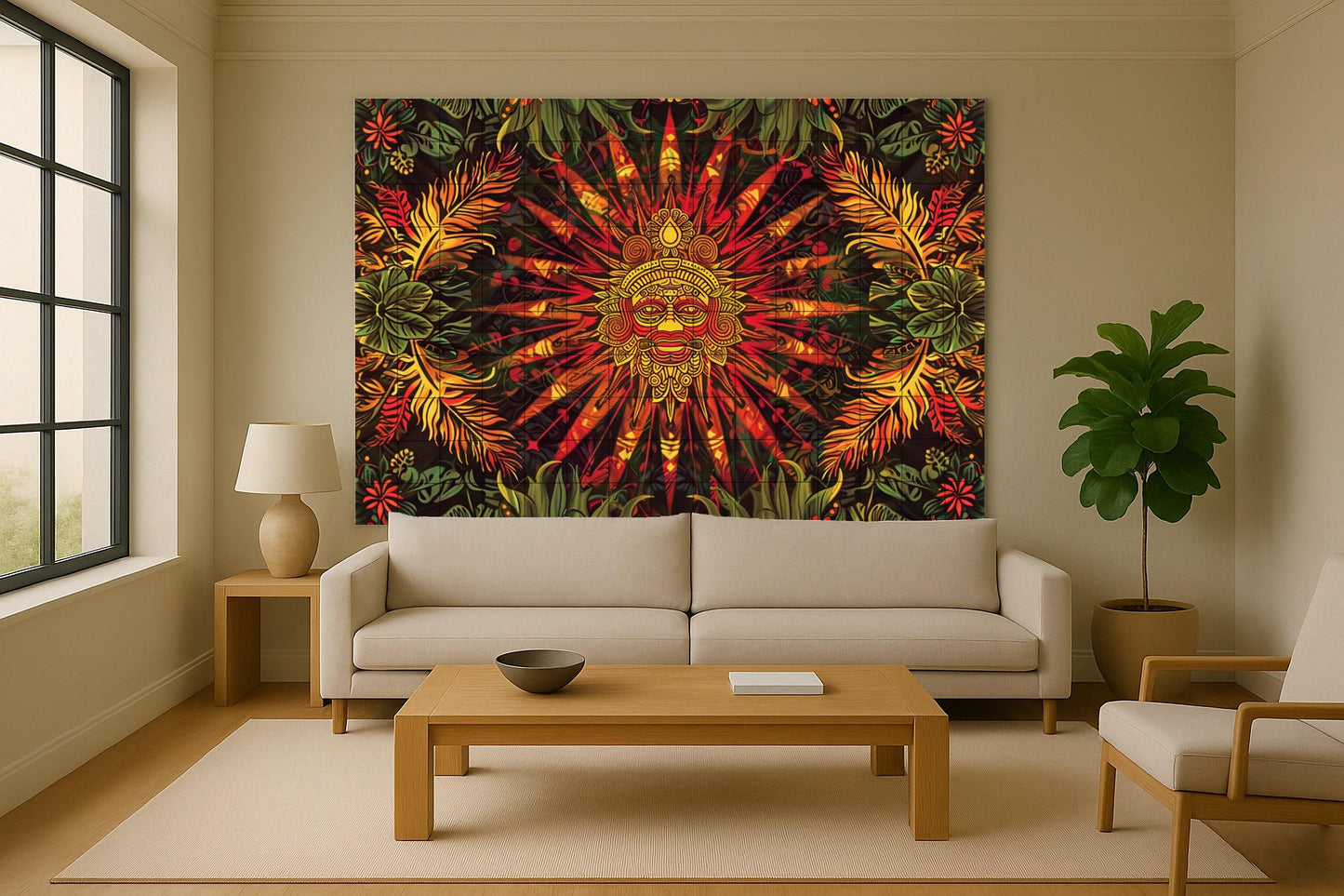 Ancestro Solar — Decorative Pattern Mural · Tile Wall Art
