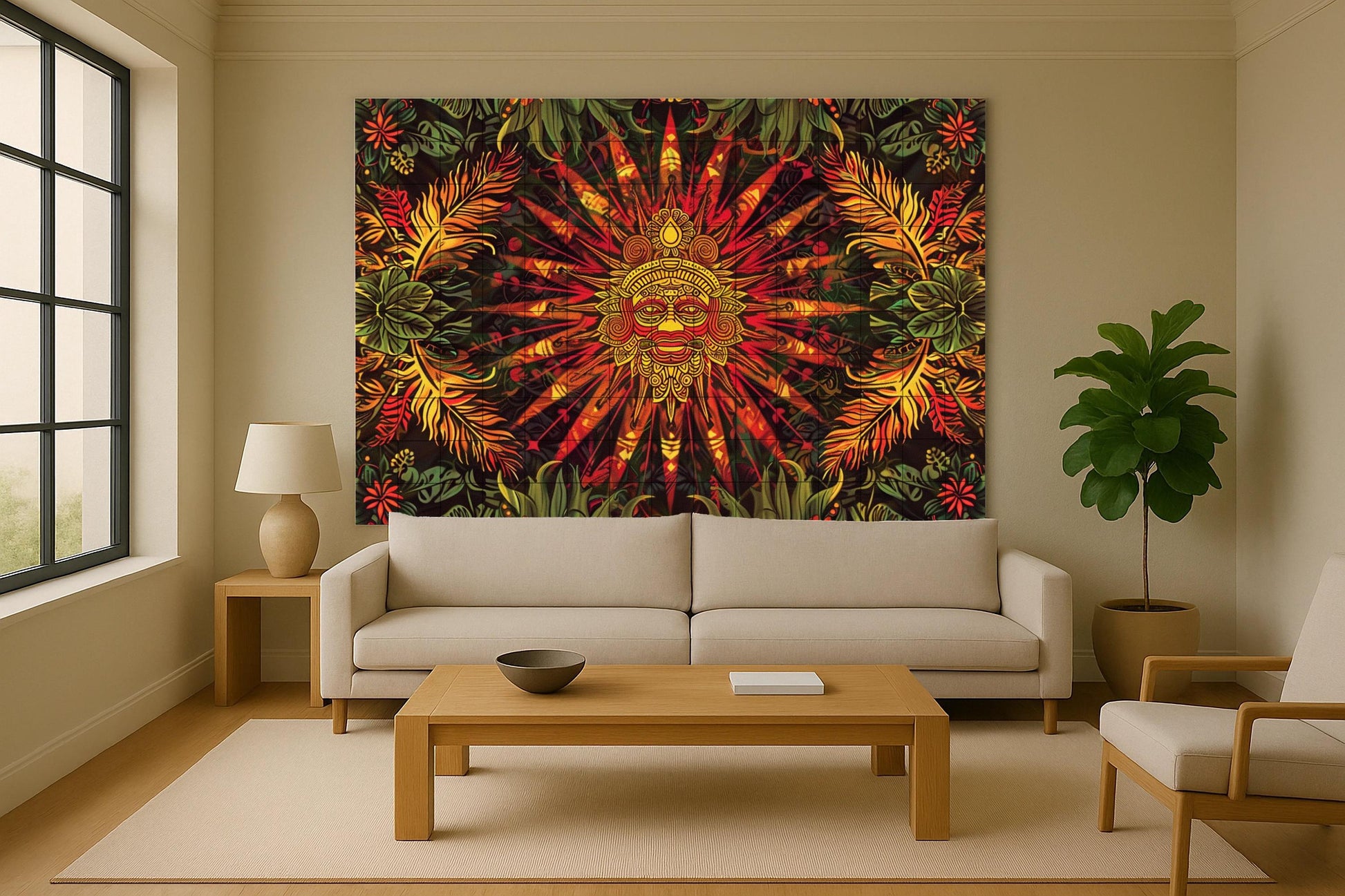 Ancestro Solar — Decorative Pattern Mural · Tile Wall Art