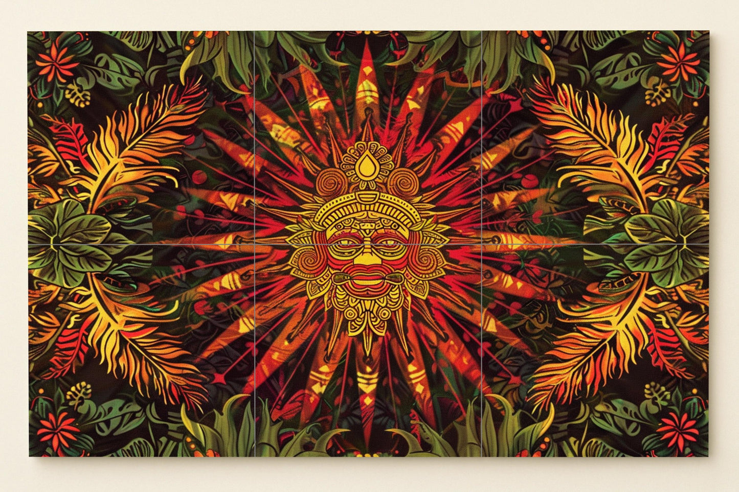 Ancestro Solar — Decorative Pattern Mural · Tile Wall Art