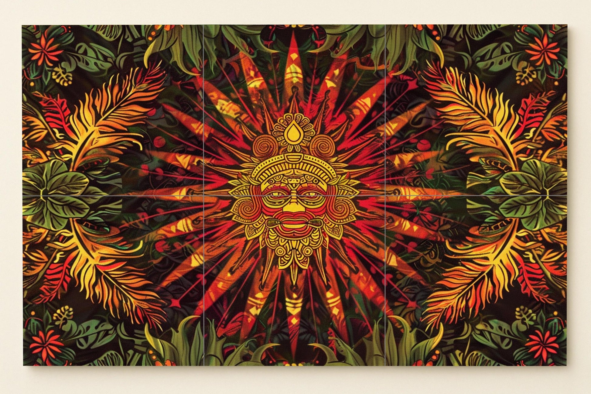 Ancestro Solar — Decorative Pattern Mural · Tile Wall Art