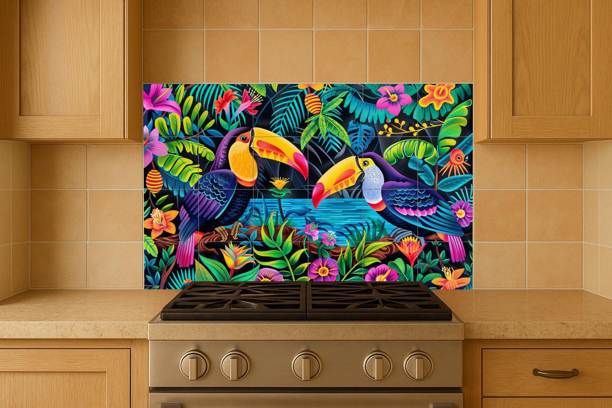 Selva von Küste Rica · Keramik-Wandbild — Meer & Küstenkunst