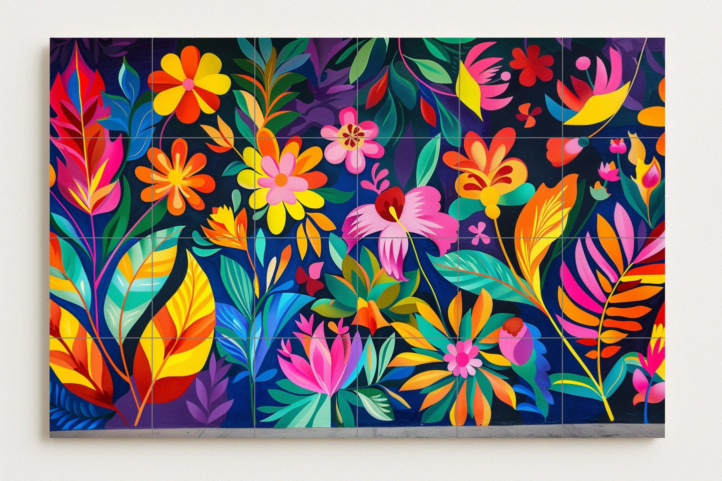Mural floral colombiano — Jungla de carnaval