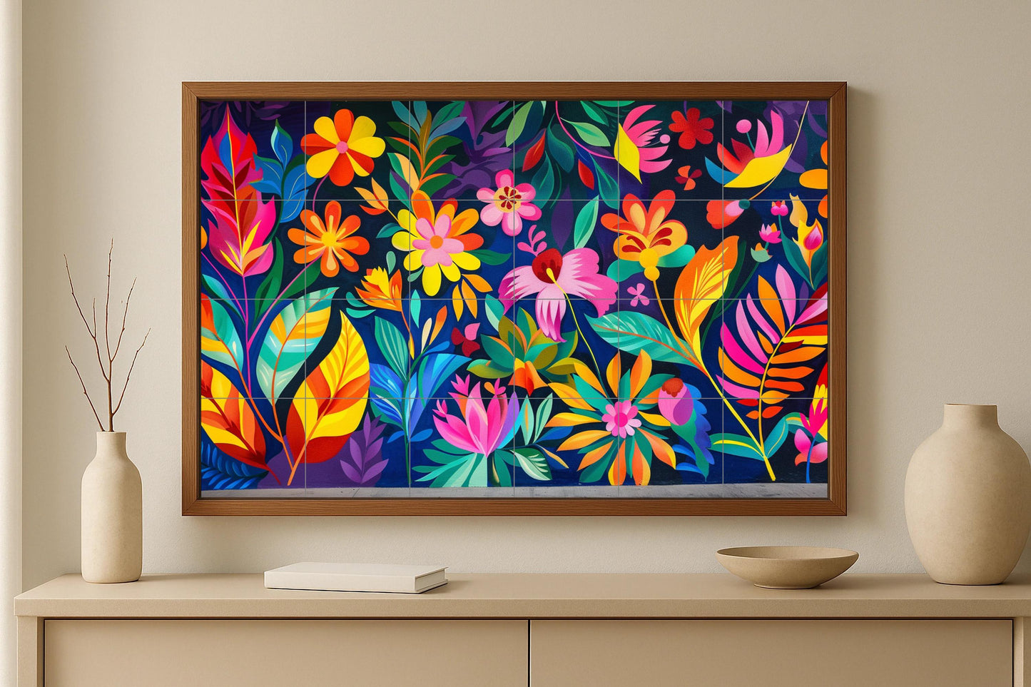 Mural floral colombiano — Jungla de carnaval