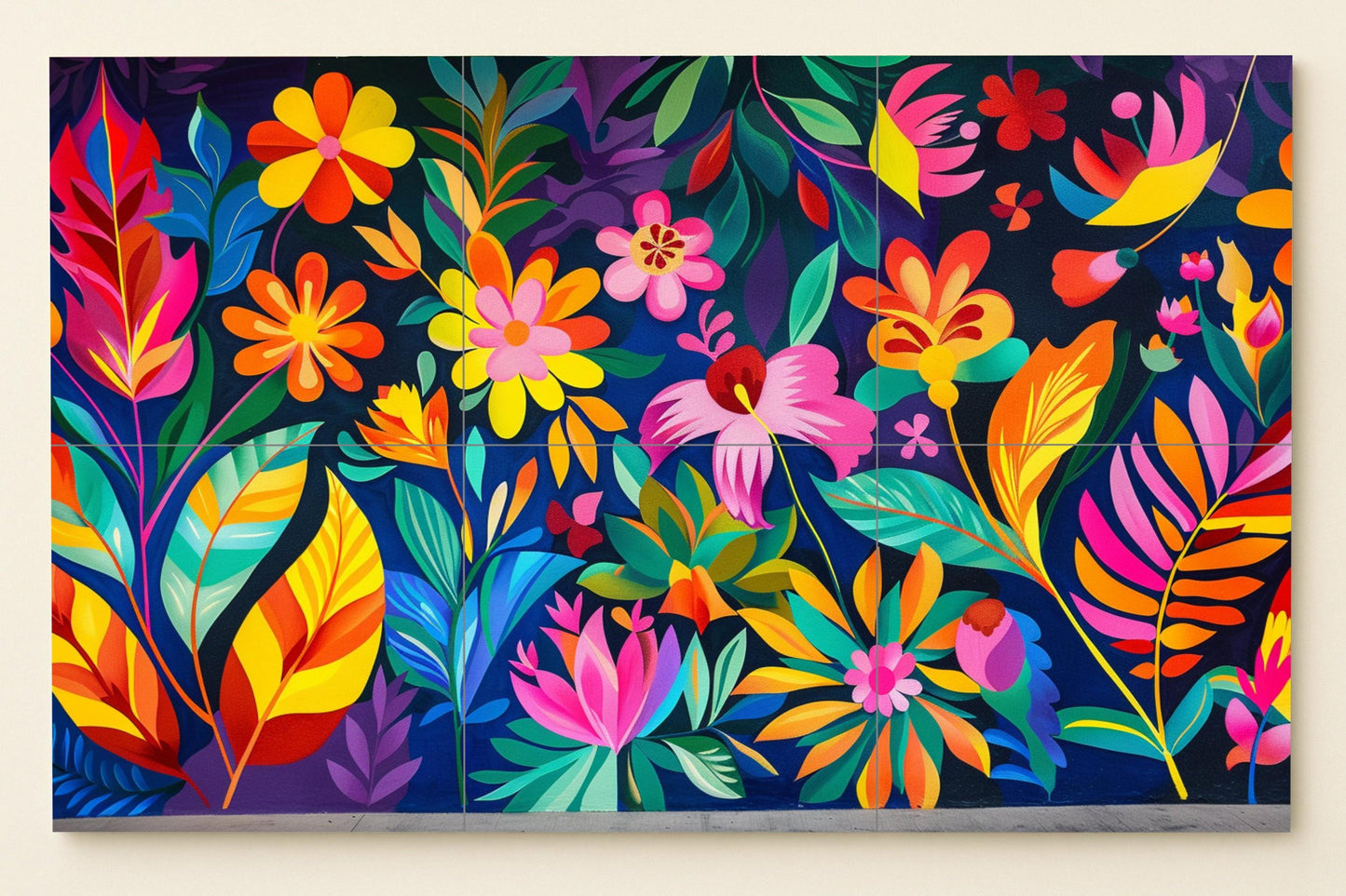 Mural floral colombiano — Jungla de carnaval