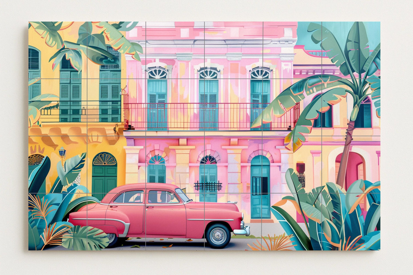 Caribeño en tonos pastel — Garden & Scenery Décor · Tile Wall Art