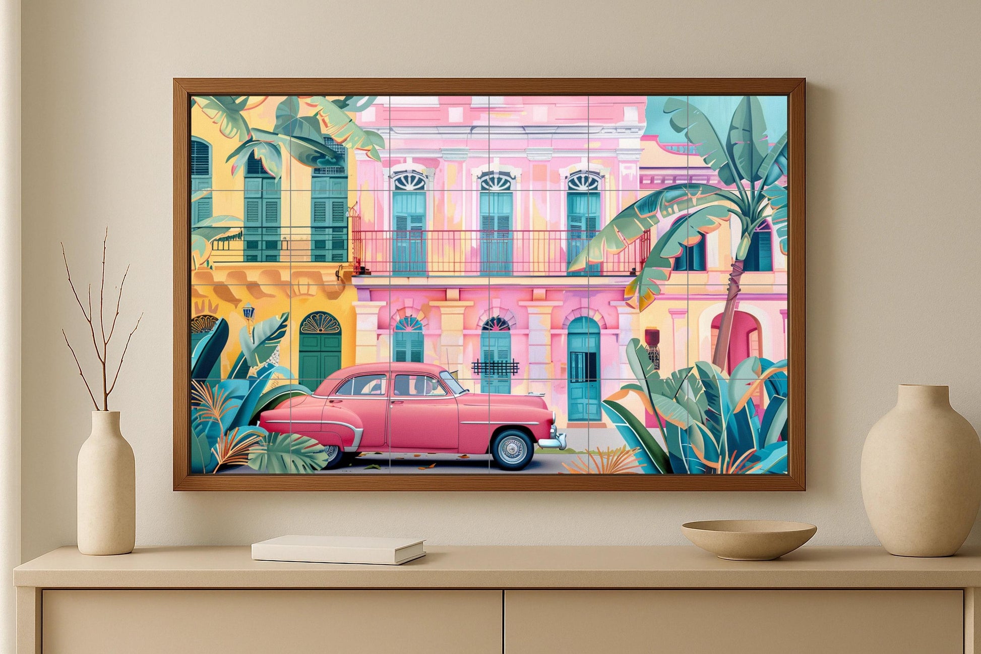 Caribeño en tonos pastel — Garden & Scenery Décor · Tile Wall Art