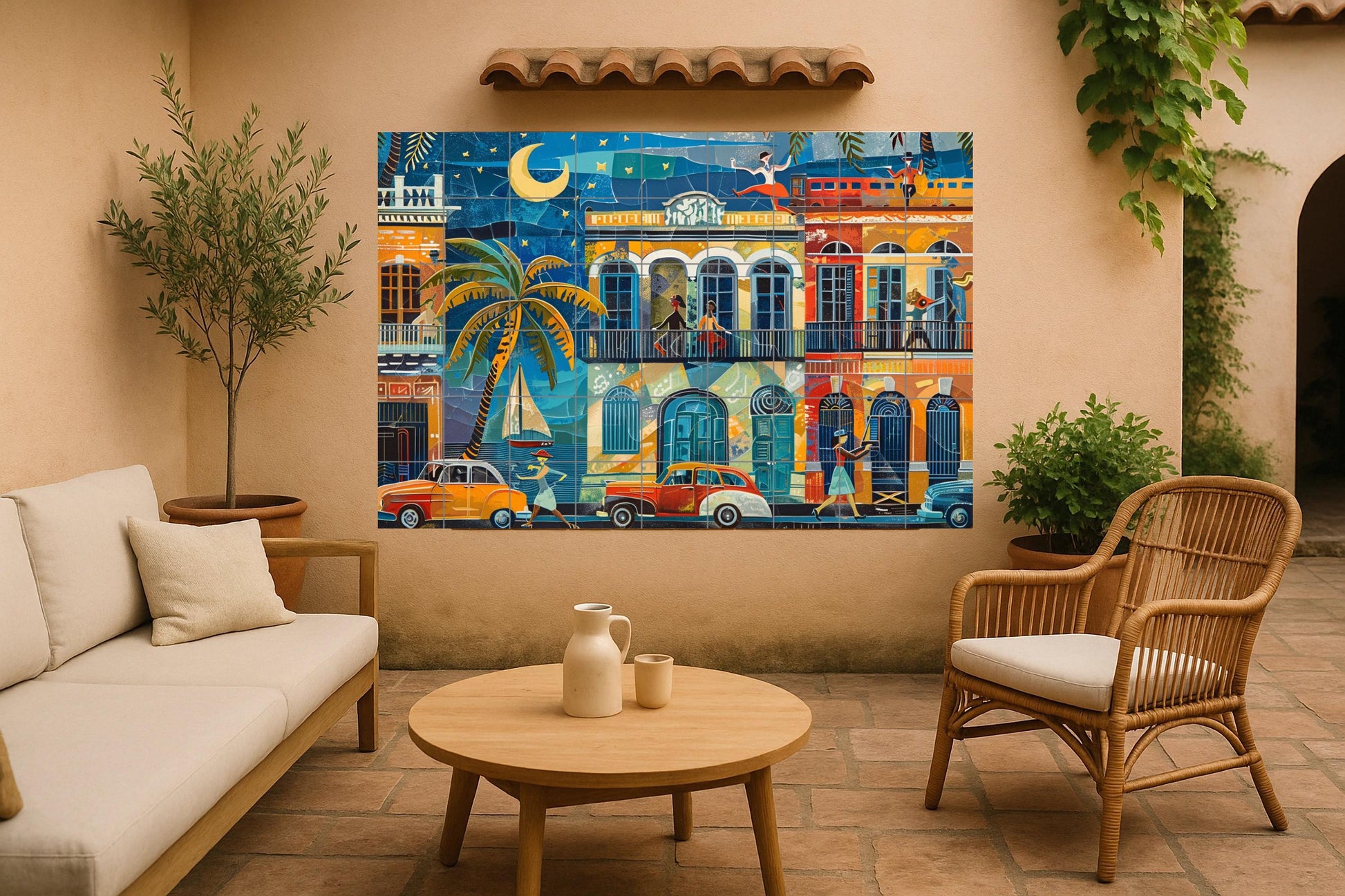 Fresque en Carrelage Habana — Paysage Urbain en Carreaux