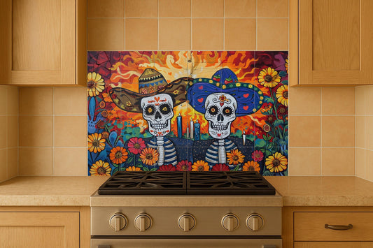 Ceramic Tile Mural: Day of the Dead — Cityscape in Tile