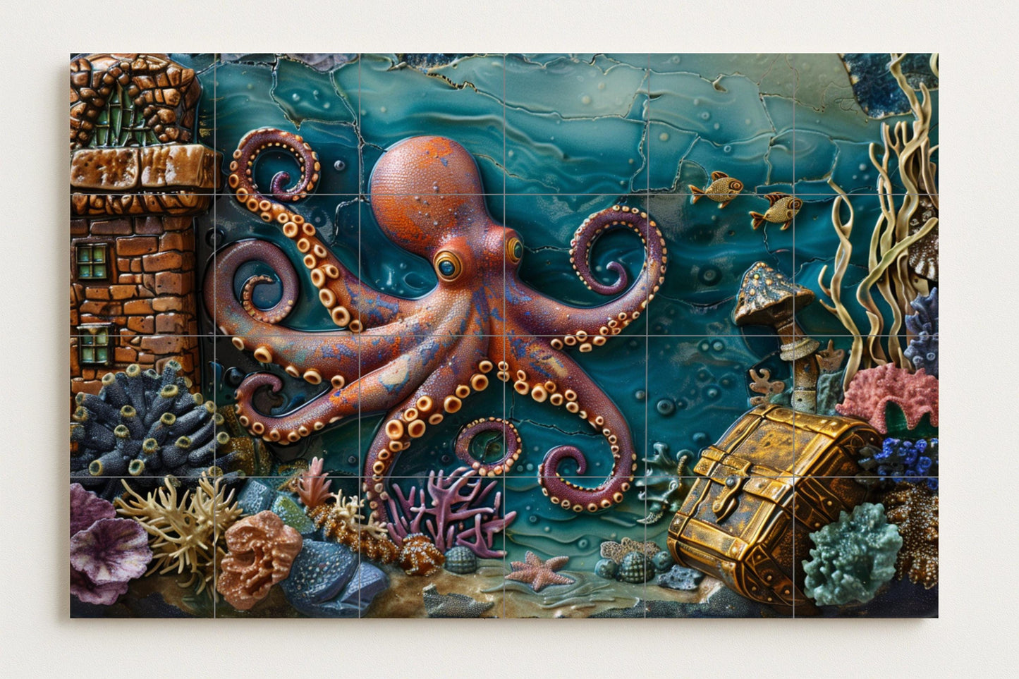 Mural submarino de pulpo