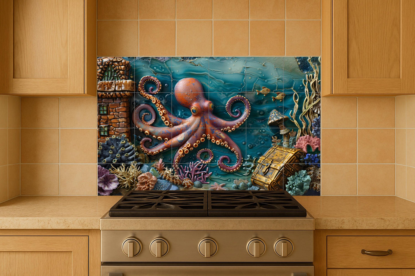 Mural submarino de pulpo