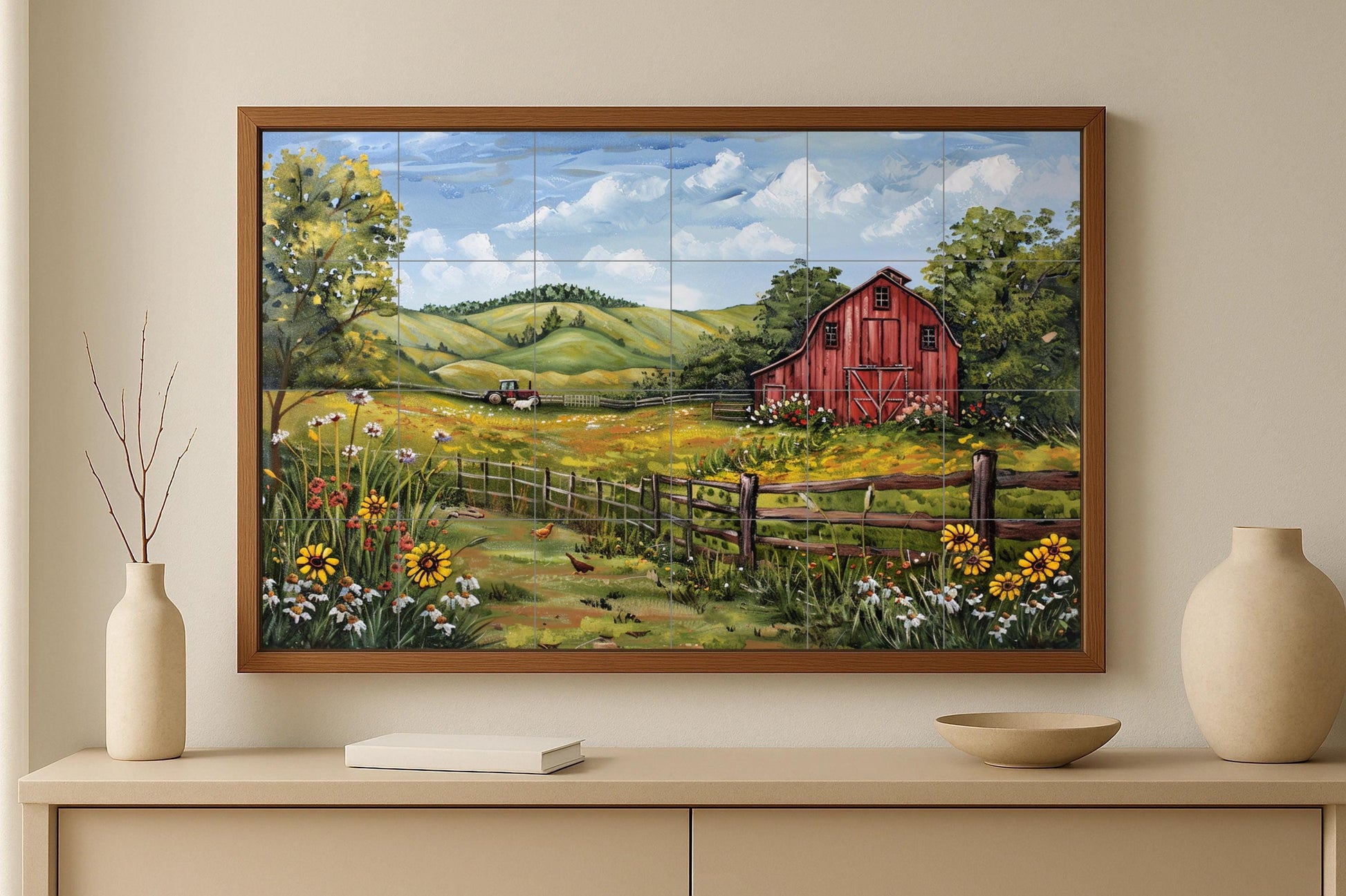 A Farm americana — Flowers & Landscape Art · Ceramic Tile Mural