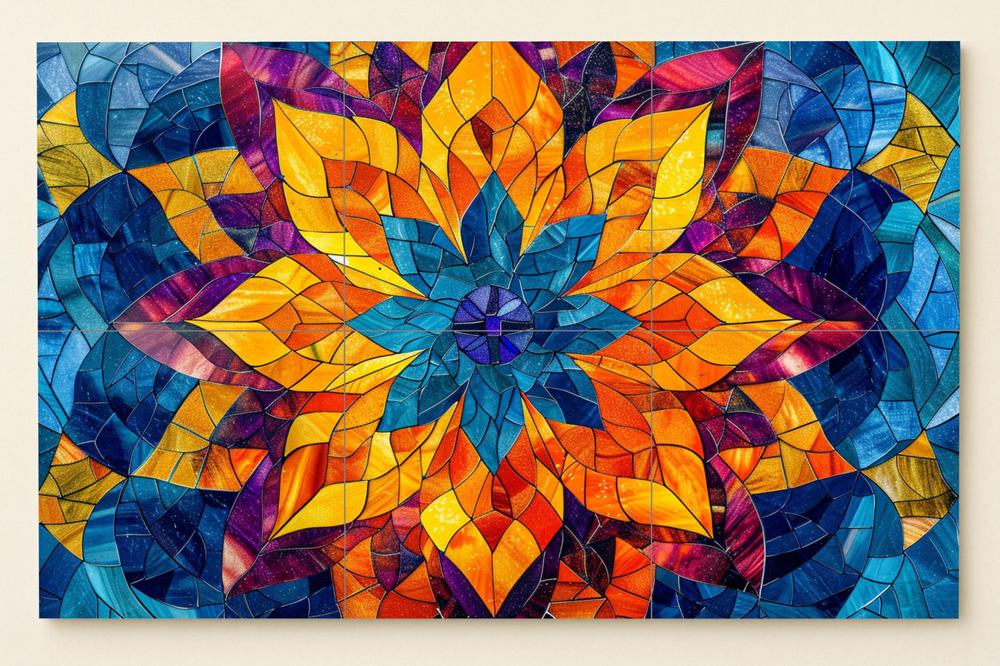 Mandala di loto Indiano · Murale Ceramico — Decoro Giardino e Natura