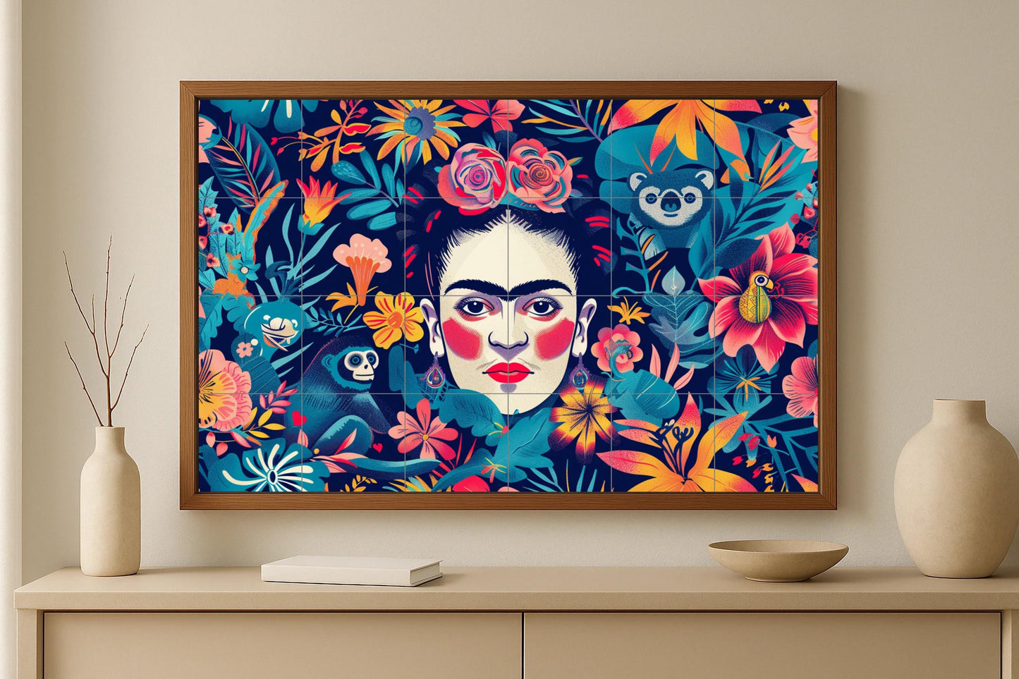 Frida Kahlo — Murale in Piastrelle di Ceramica · Paesaggio Botanico
