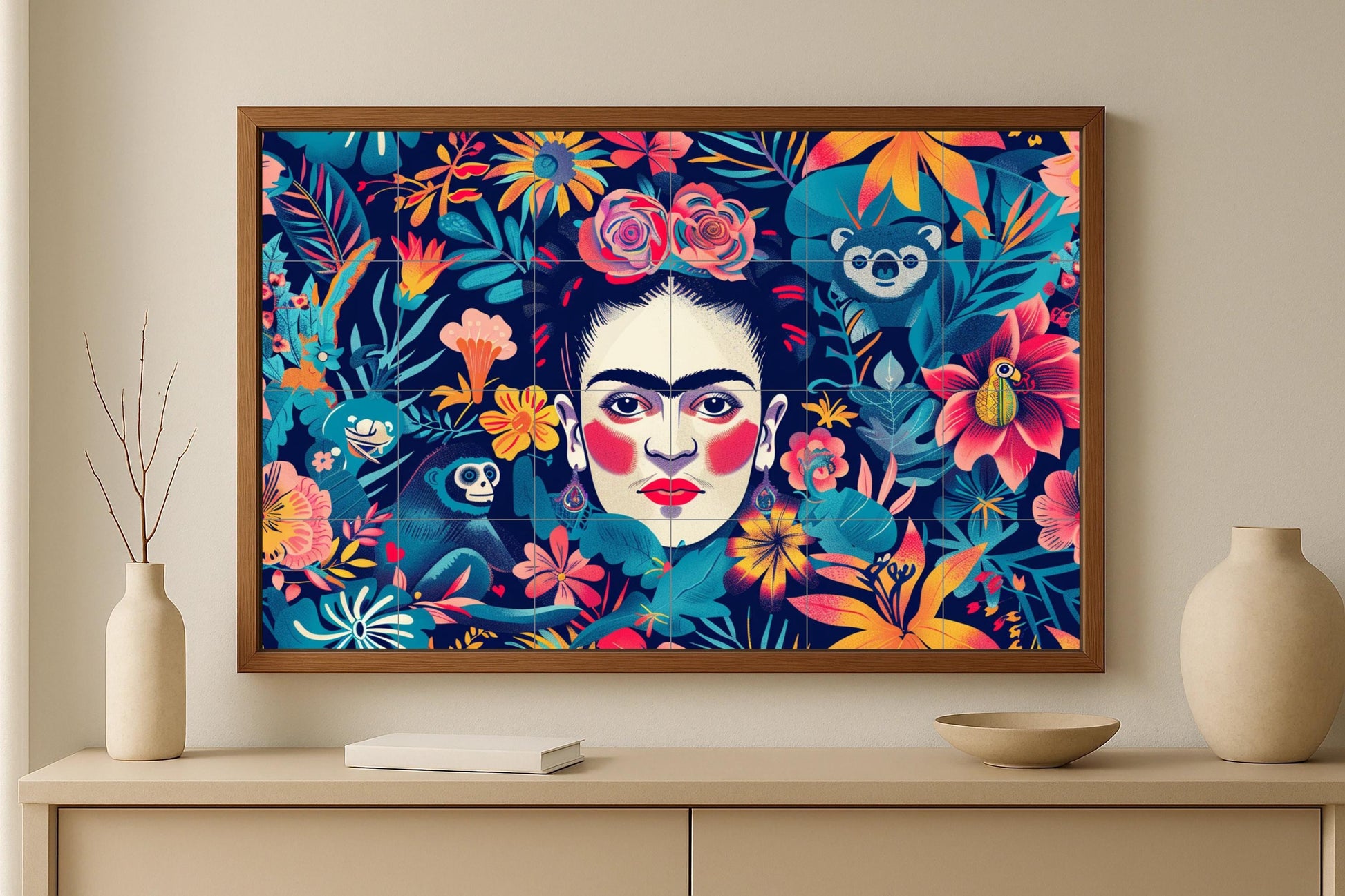 Frida Kahlo — Murale in Piastrelle di Ceramica · Paesaggio Botanico