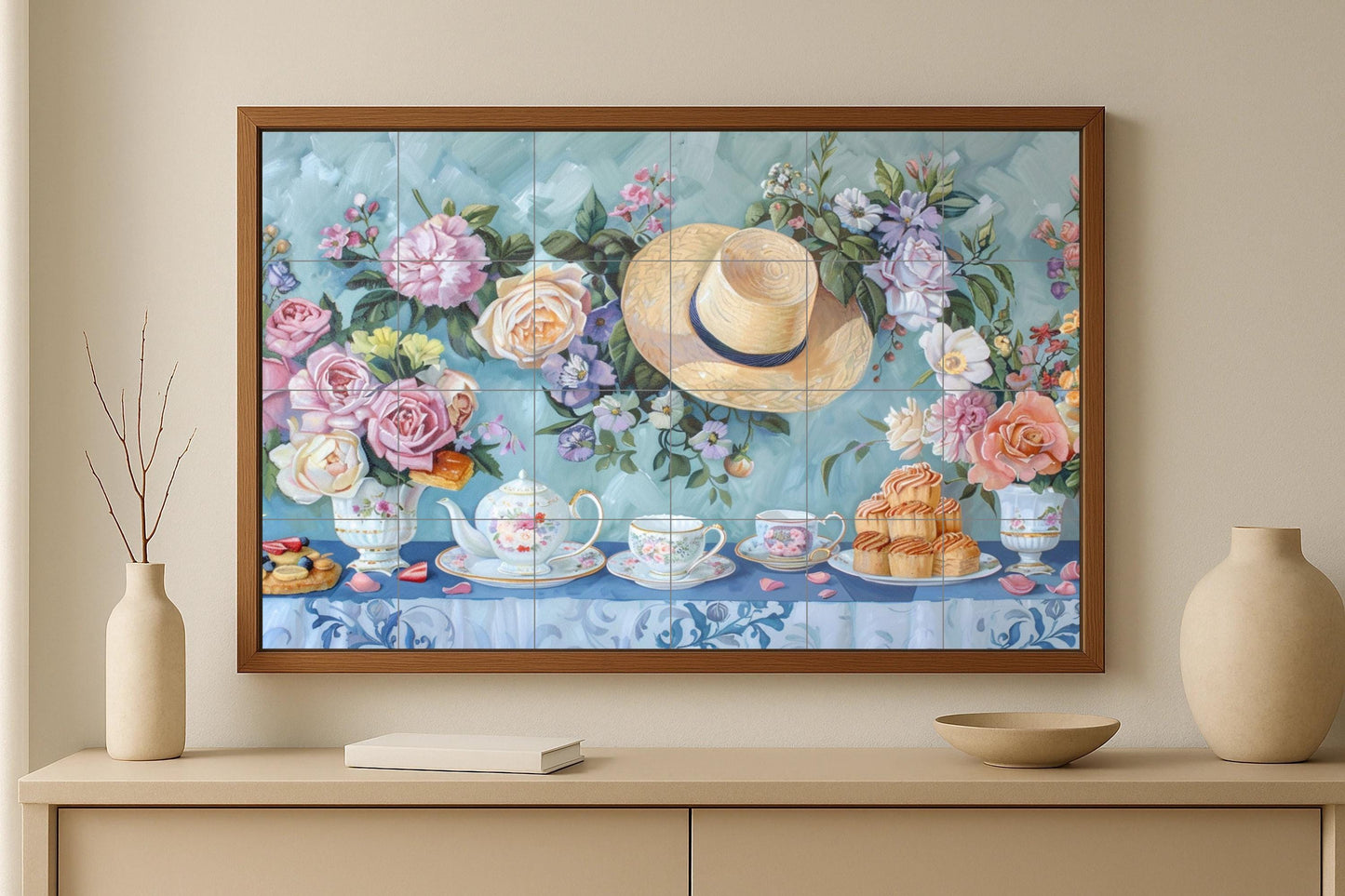 Vintage inglés de la hora del té — Murale in Piastrelle di Ceramica · Paesaggio Botanico