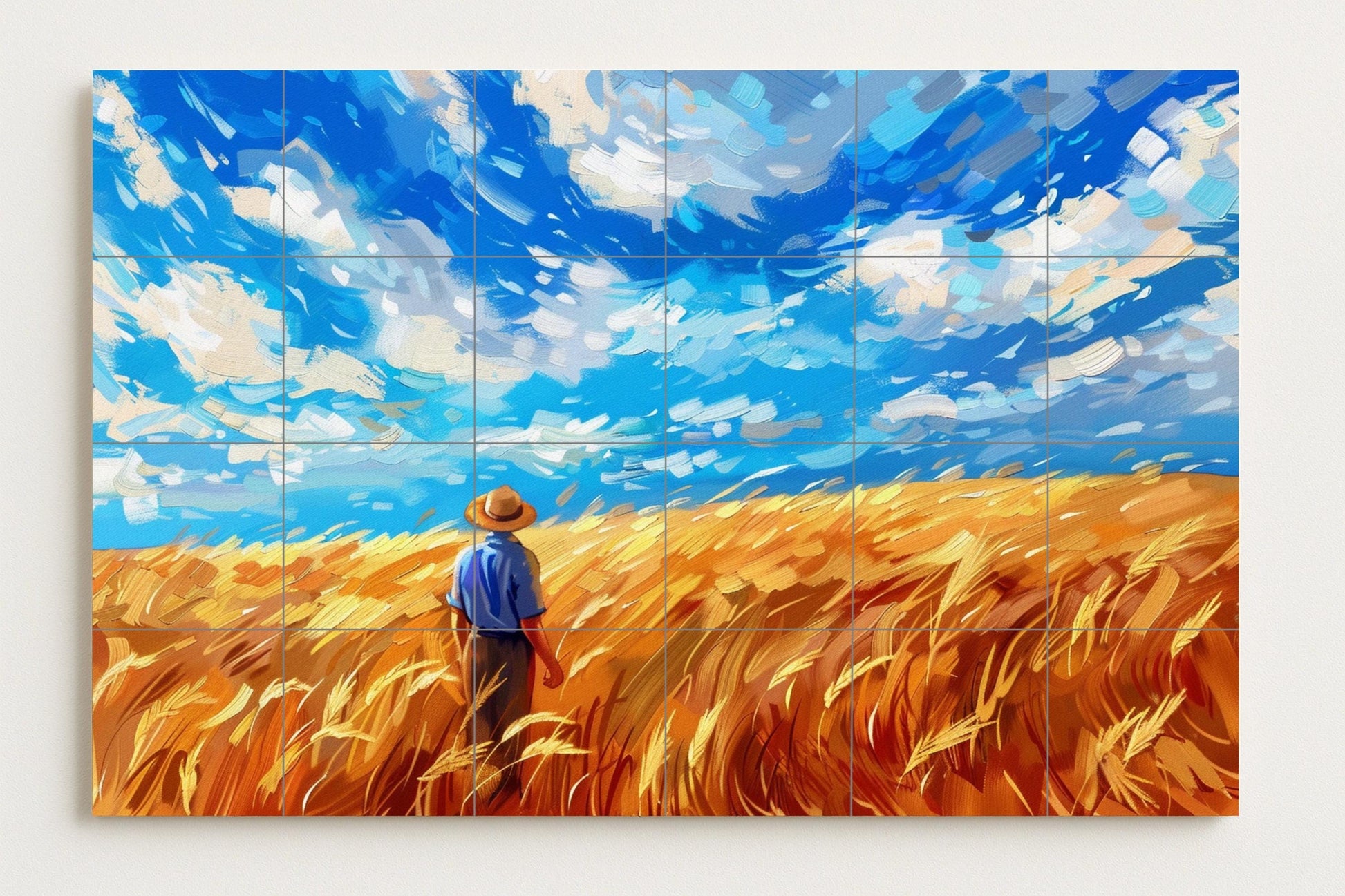 Campagne de Blé Style Van Gogh · Fresque Céramique — Chef-d'œuvre des Beaux-Arts