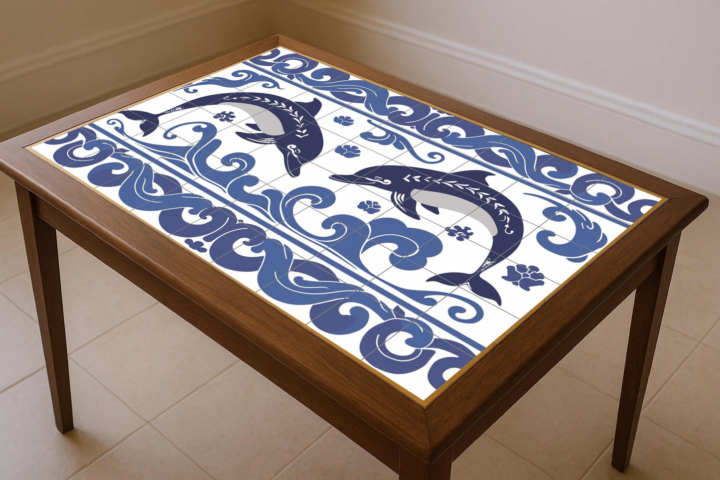 With delfines of Cnosos · Ceramic Wall Mural — Mythology Wall Art