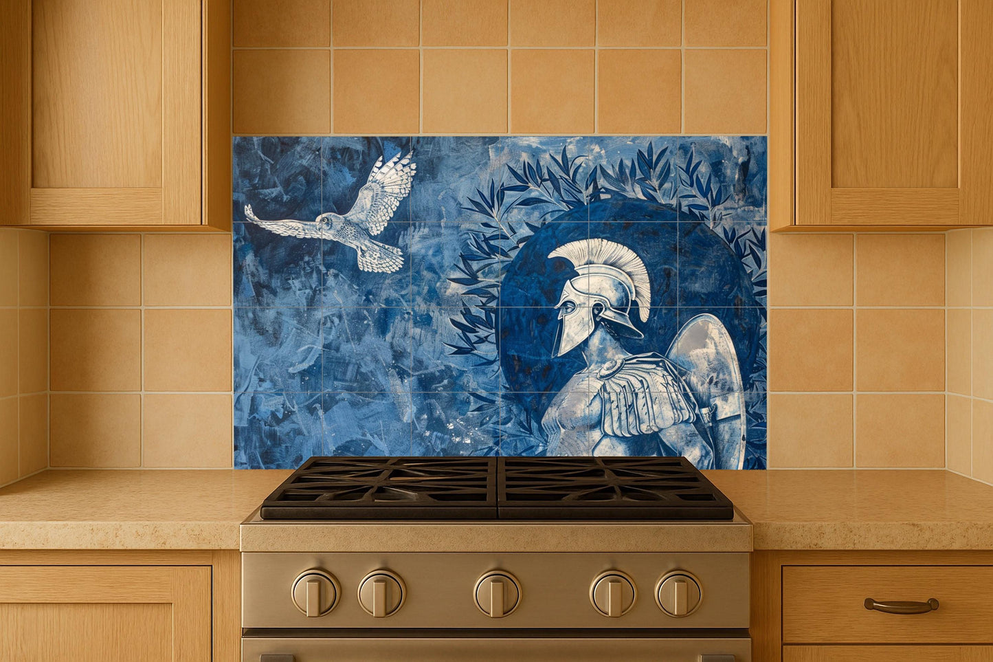 Guerrero espartano — Murale in Piastrelle di Ceramica · Scena Mitologica