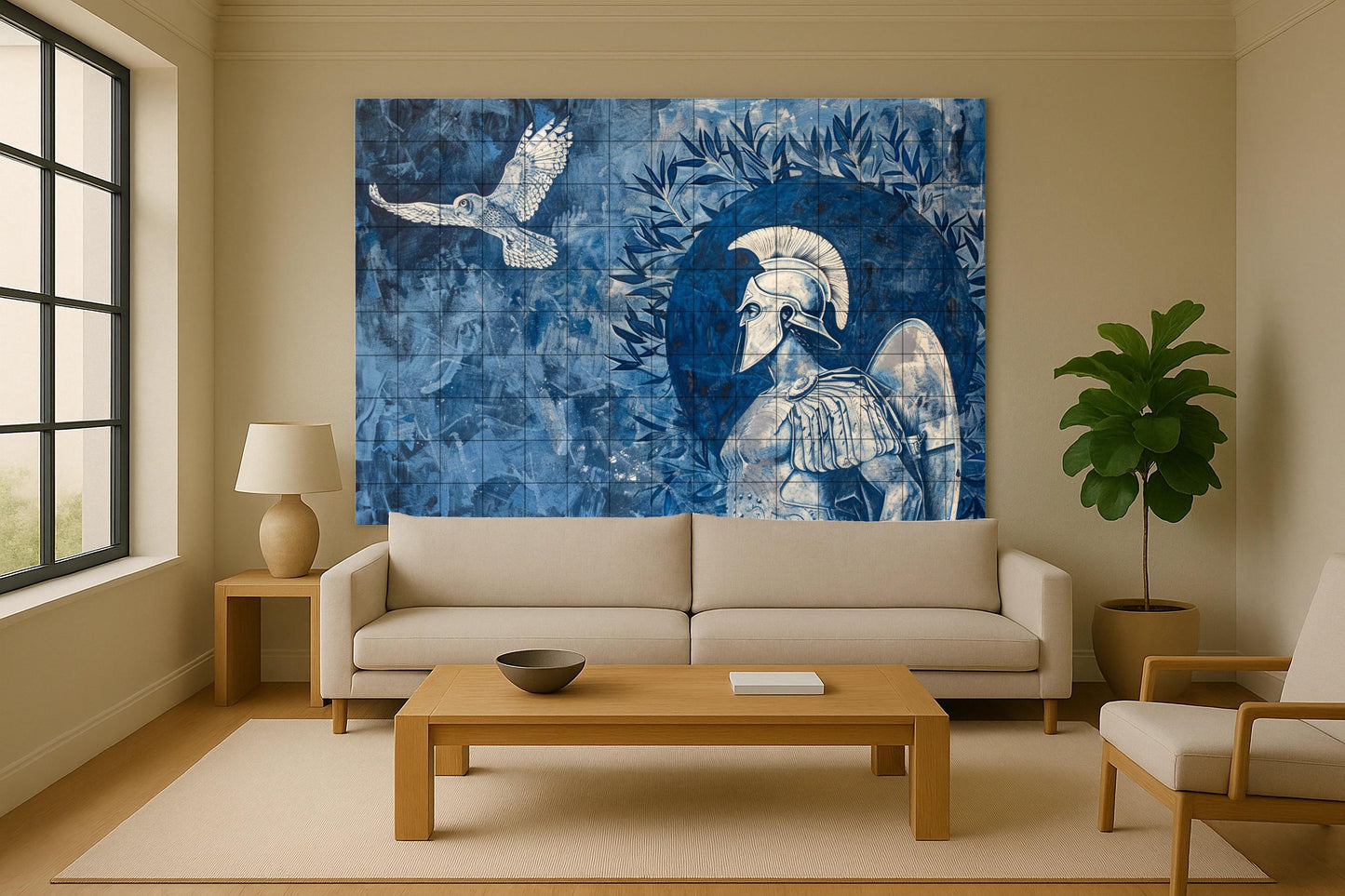Guerrero espartano — Murale in Piastrelle di Ceramica · Scena Mitologica