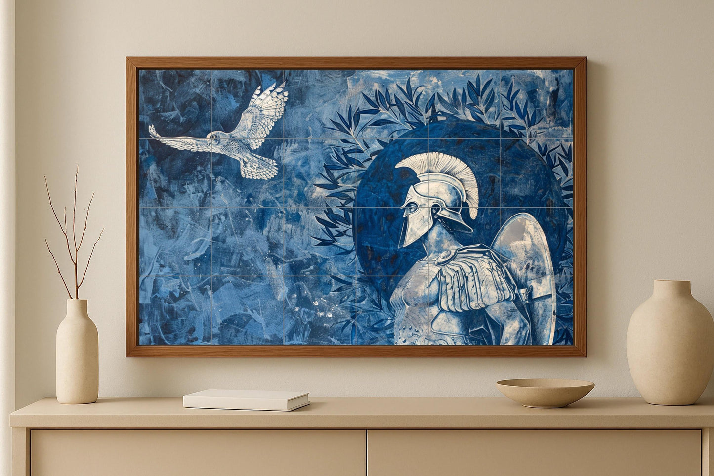Guerrero espartano — Murale in Piastrelle di Ceramica · Scena Mitologica
