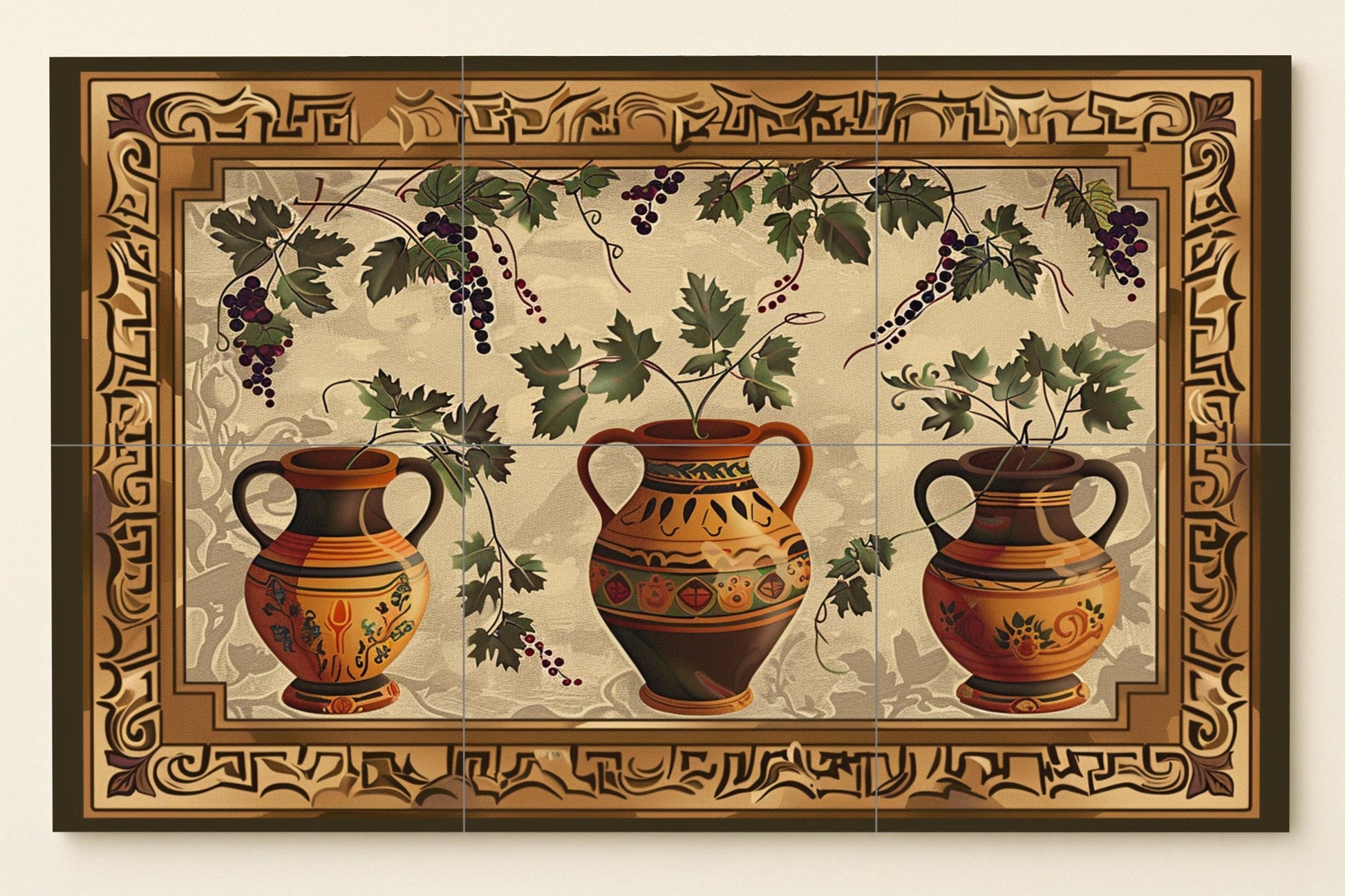 Ánfora mediterránea · Fresque Céramique — Décor Mural Culinaire