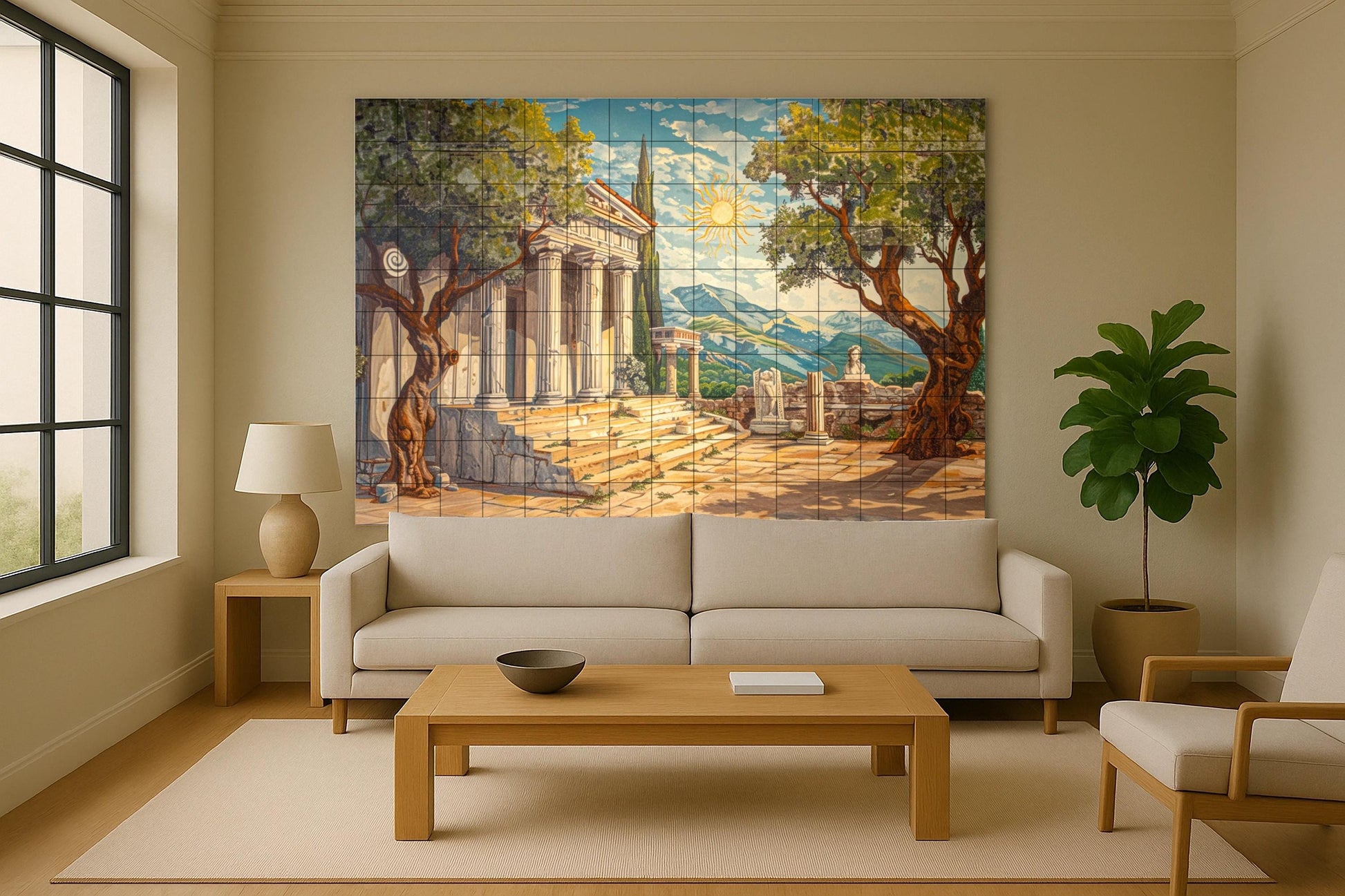 Fliesenbild Ein templo Griechisch — Ornamentales Wandpaneel