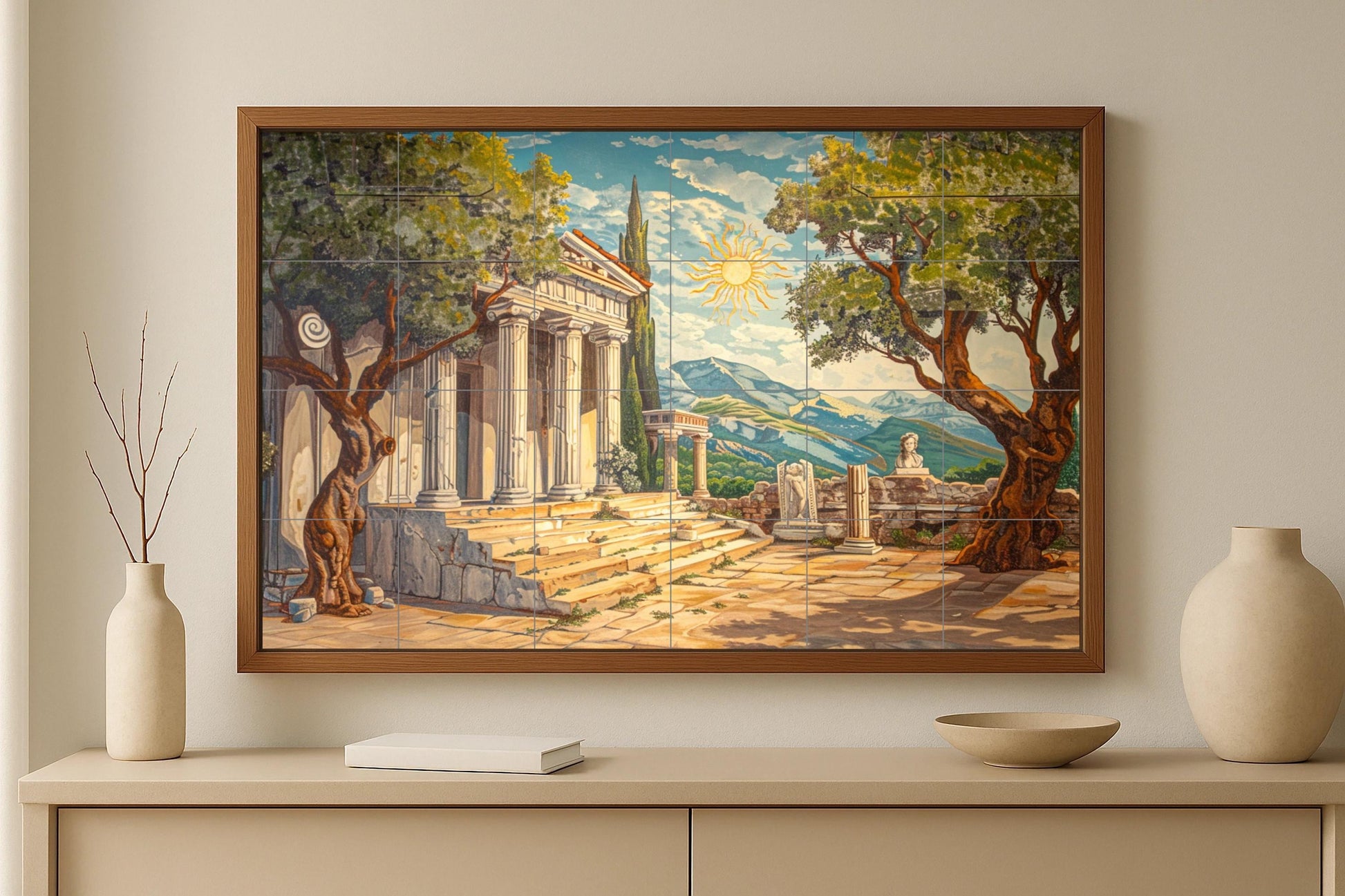 Fliesenbild Ein templo Griechisch — Ornamentales Wandpaneel