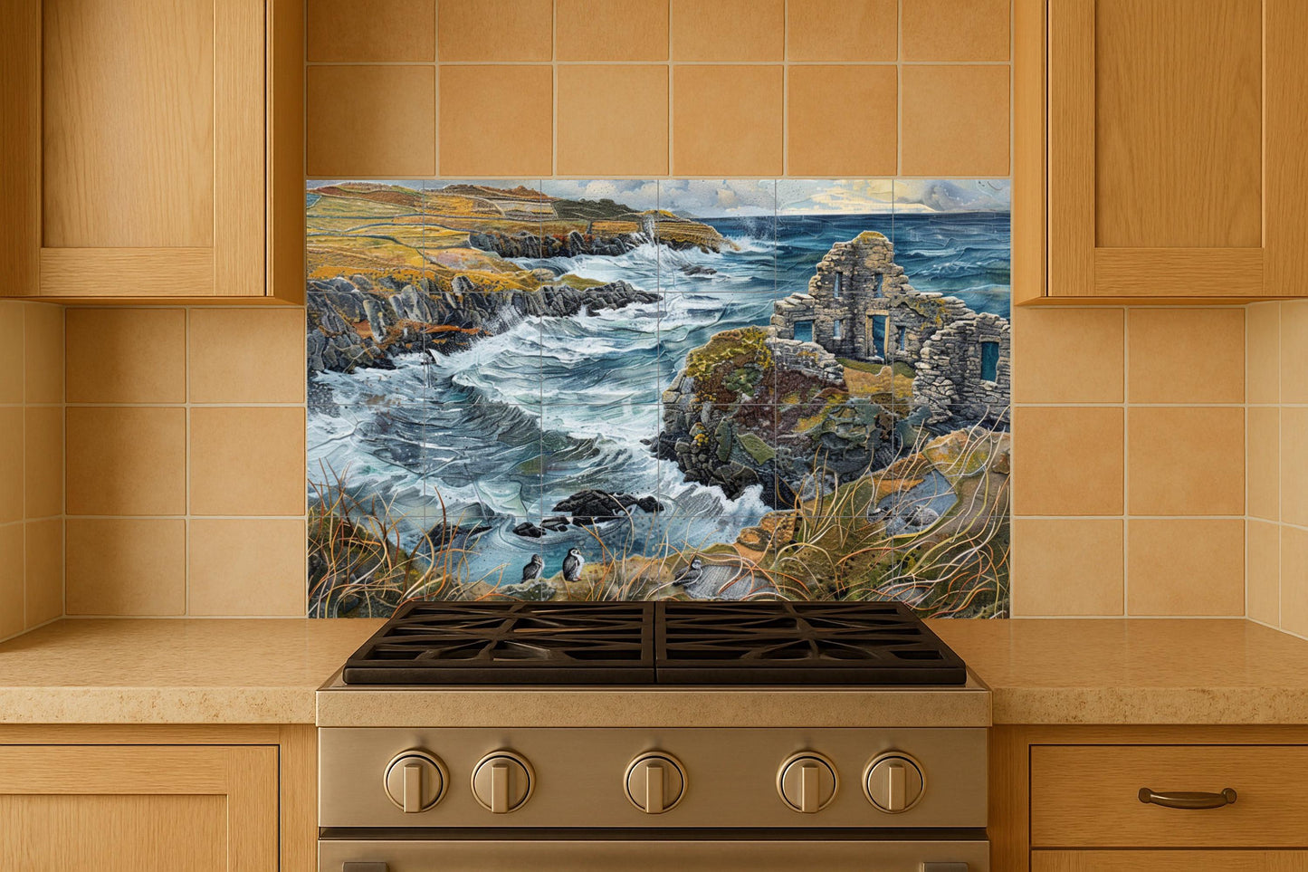 Mural de azulejos de la costa irlandesa