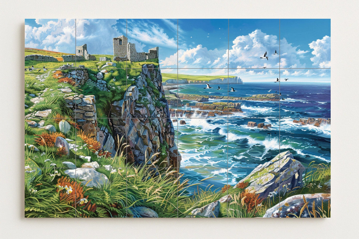 Irlanda des Norte · Keramik-Wandbild — Blumen & Landschaften