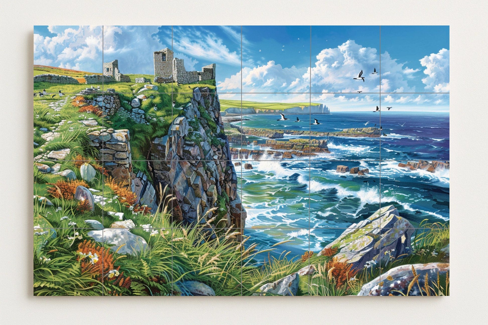 Irlanda des Norte · Keramik-Wandbild — Blumen & Landschaften