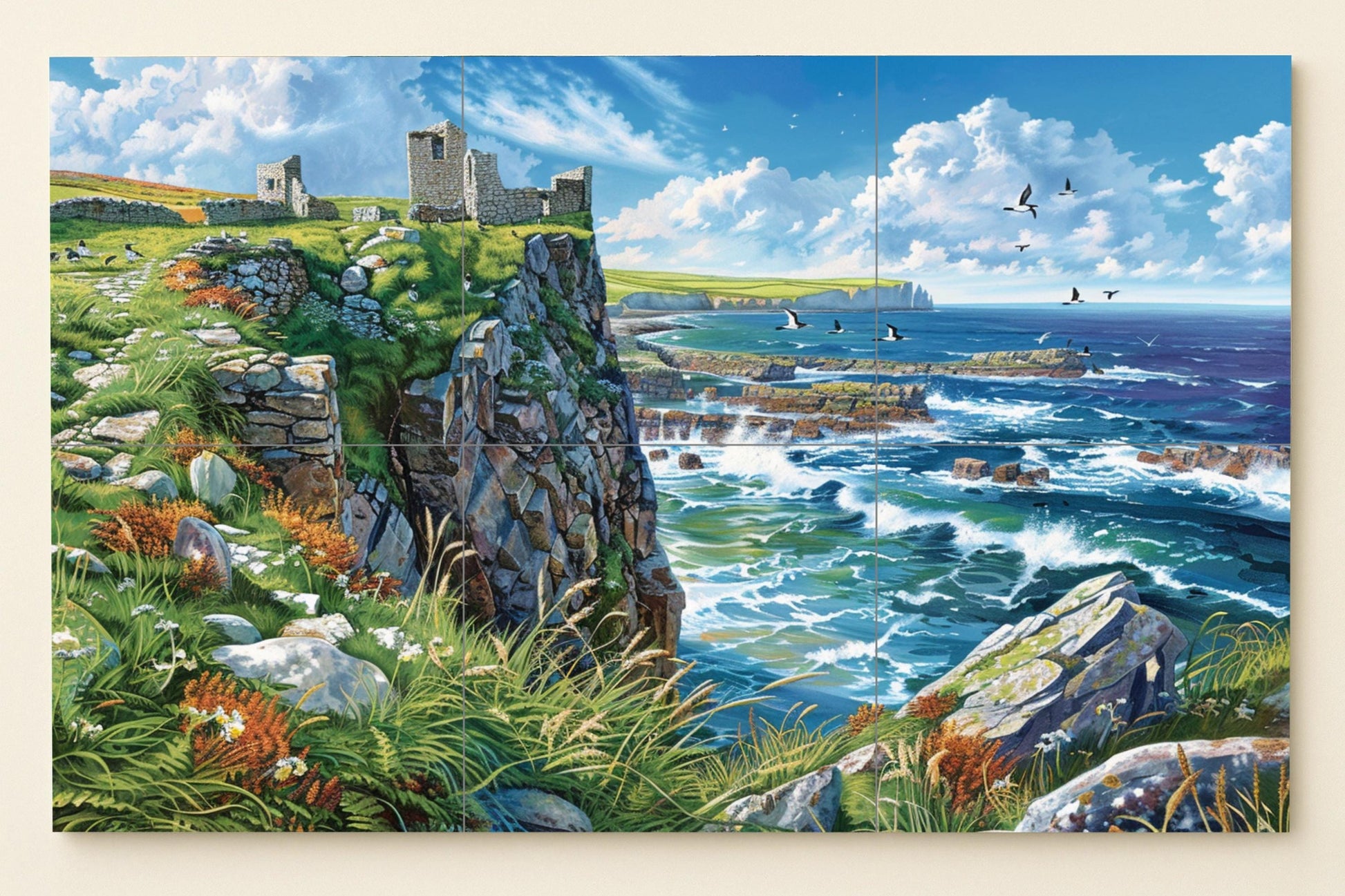 Irlanda des Norte · Keramik-Wandbild — Blumen & Landschaften