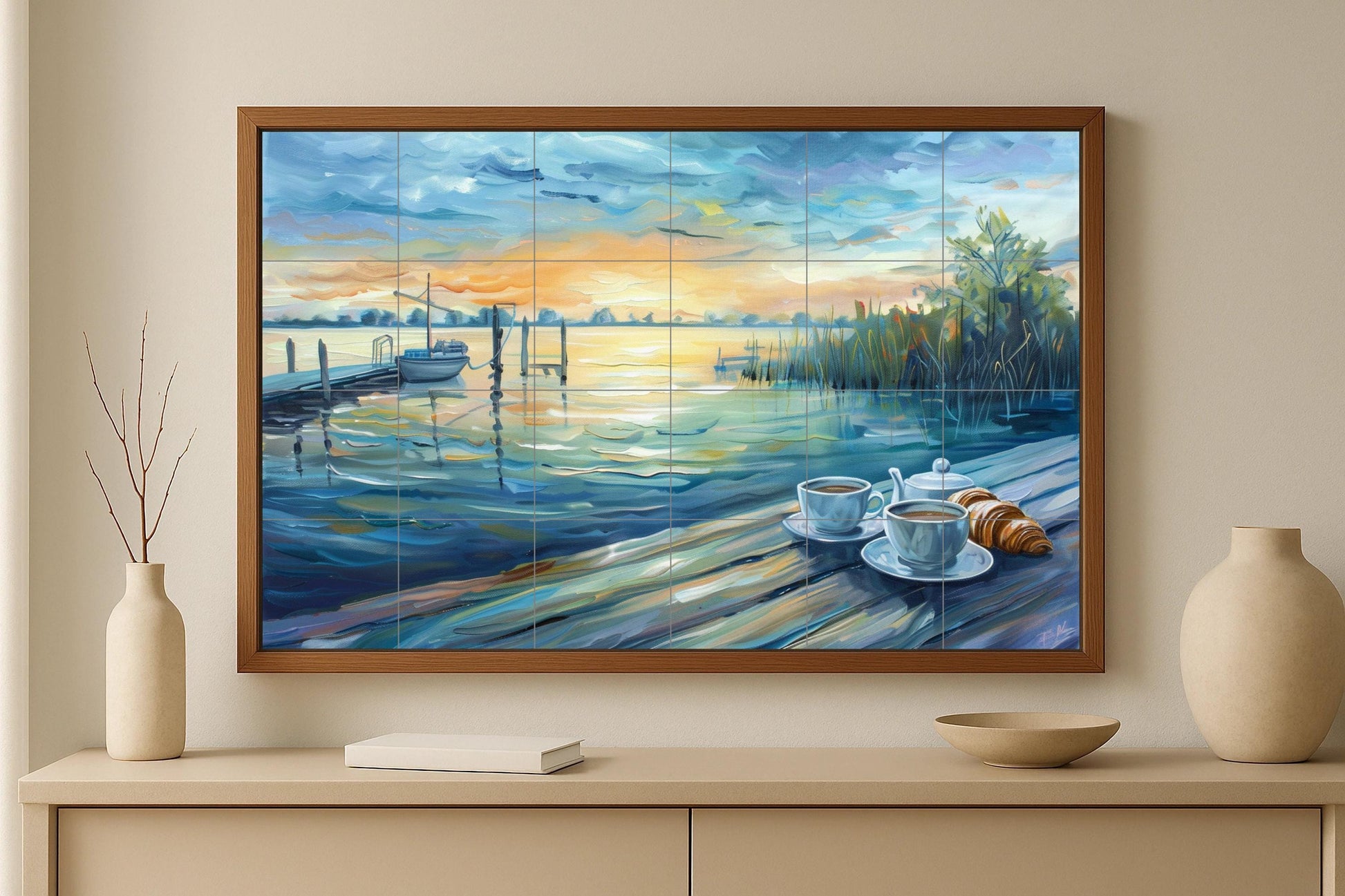 Am See · Keramik-Wandbild — Kulinarischer Wanddekor