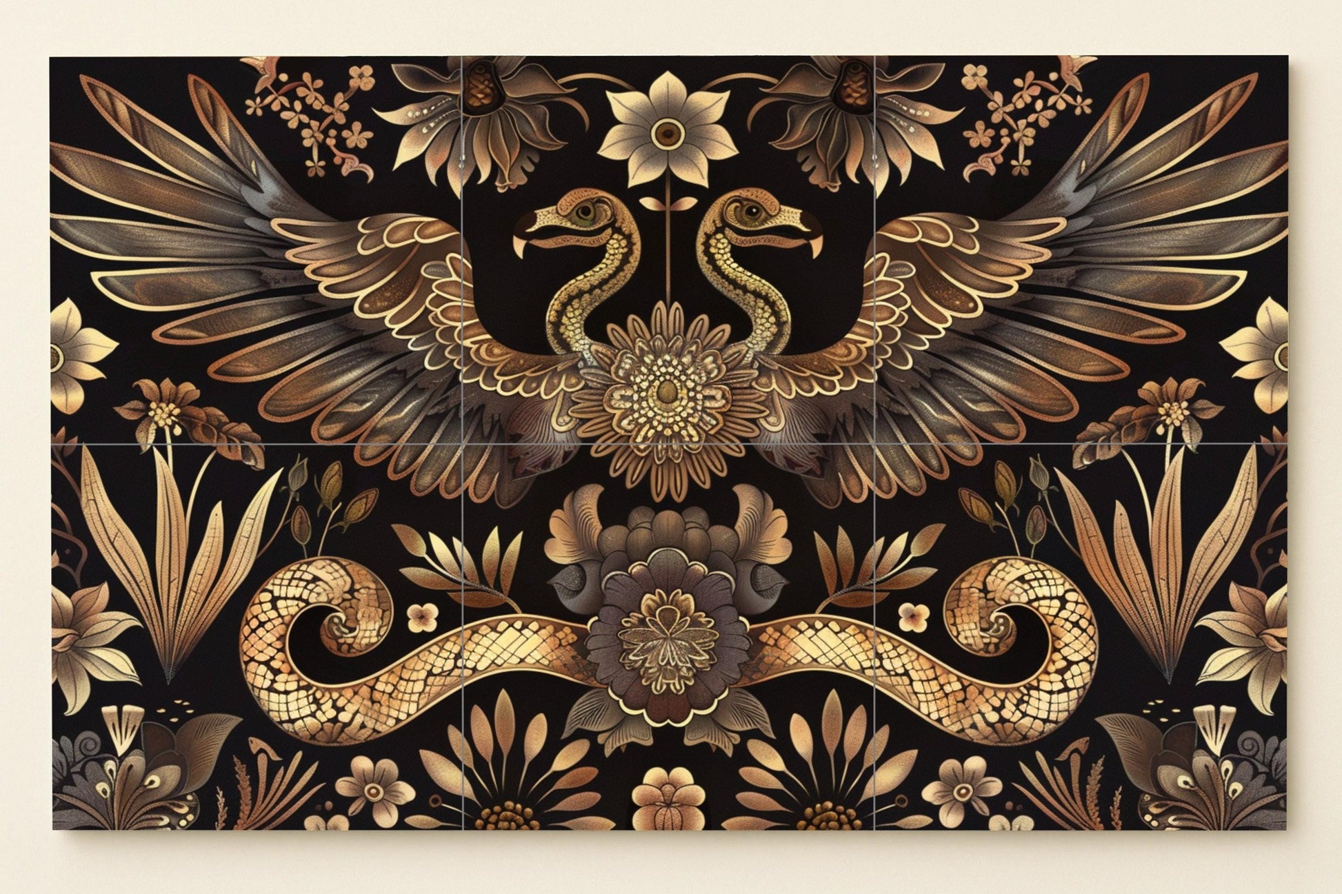 Oiseaux de Art Populaire · Fresque Céramique — Décor Jardin et Nature