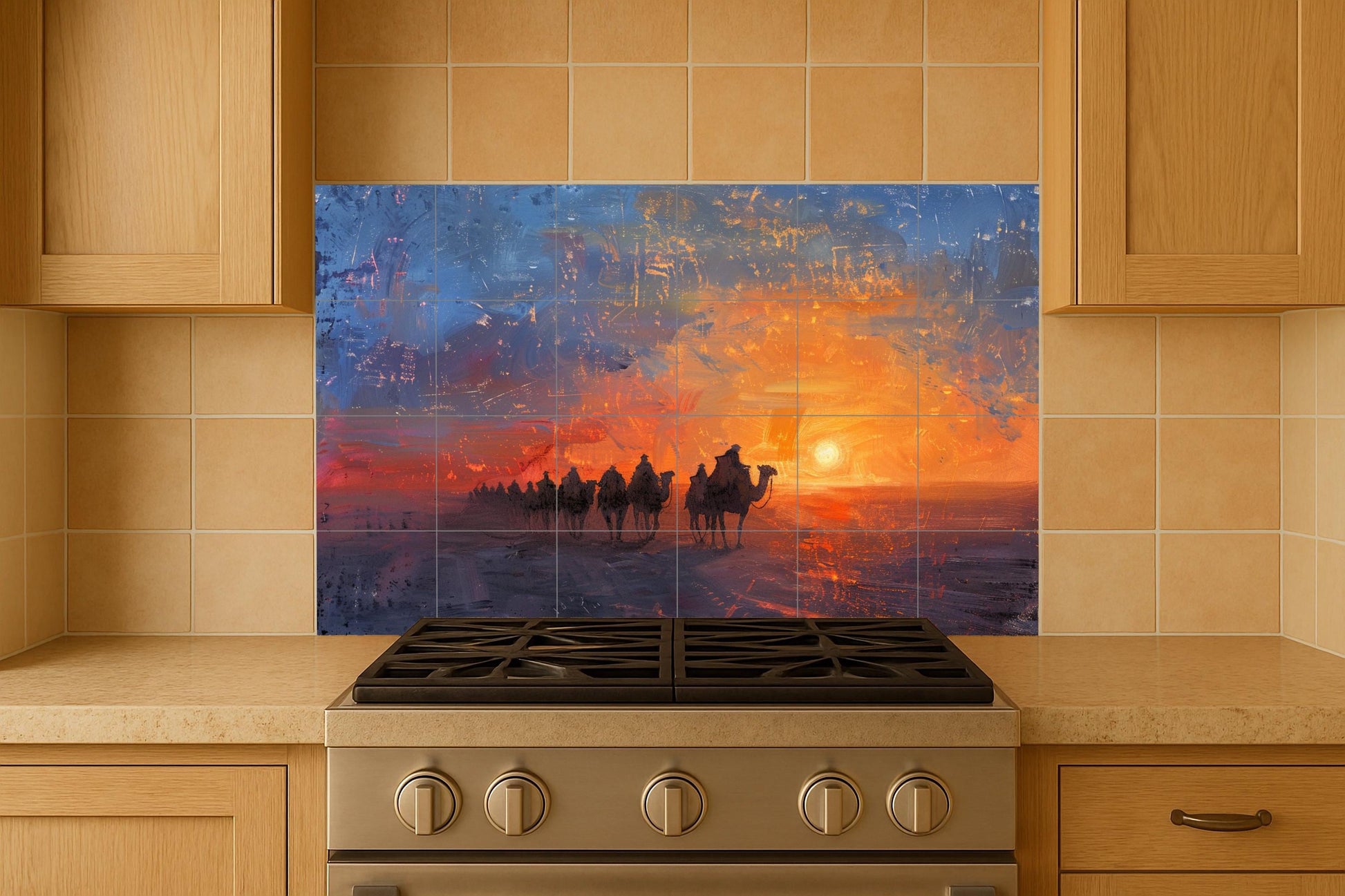 Caravana at the Sunset — Garden & Scenery Décor · Tile Wall Art