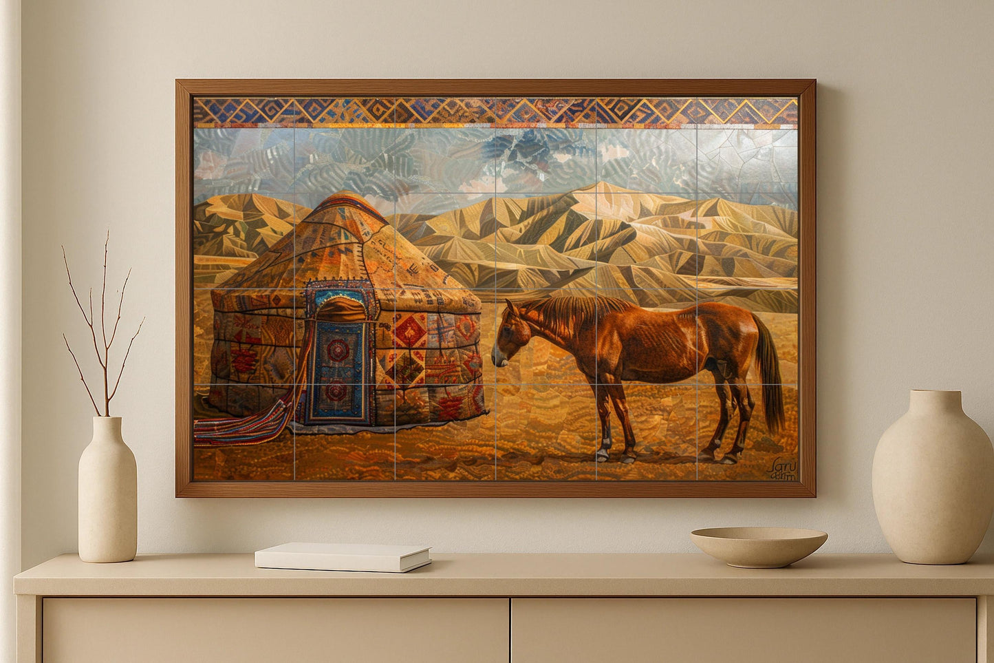 Pared de yurta nómada — Art Animalier en Carreaux, Art Mural en Céramique