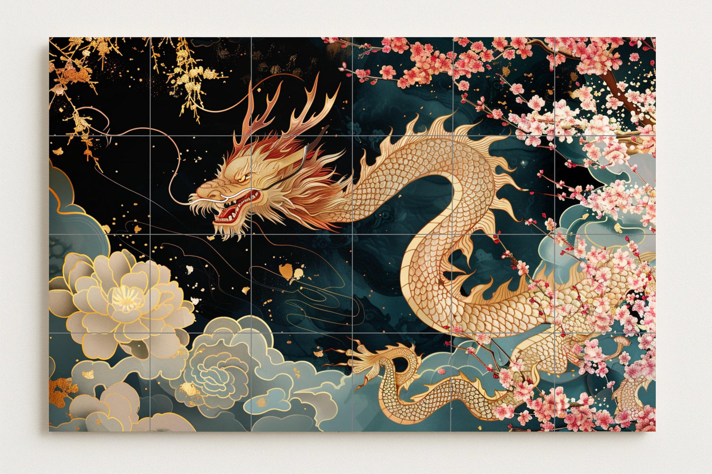 Dragon asiático — Légendes et Épopées, Art Mural en Céramique