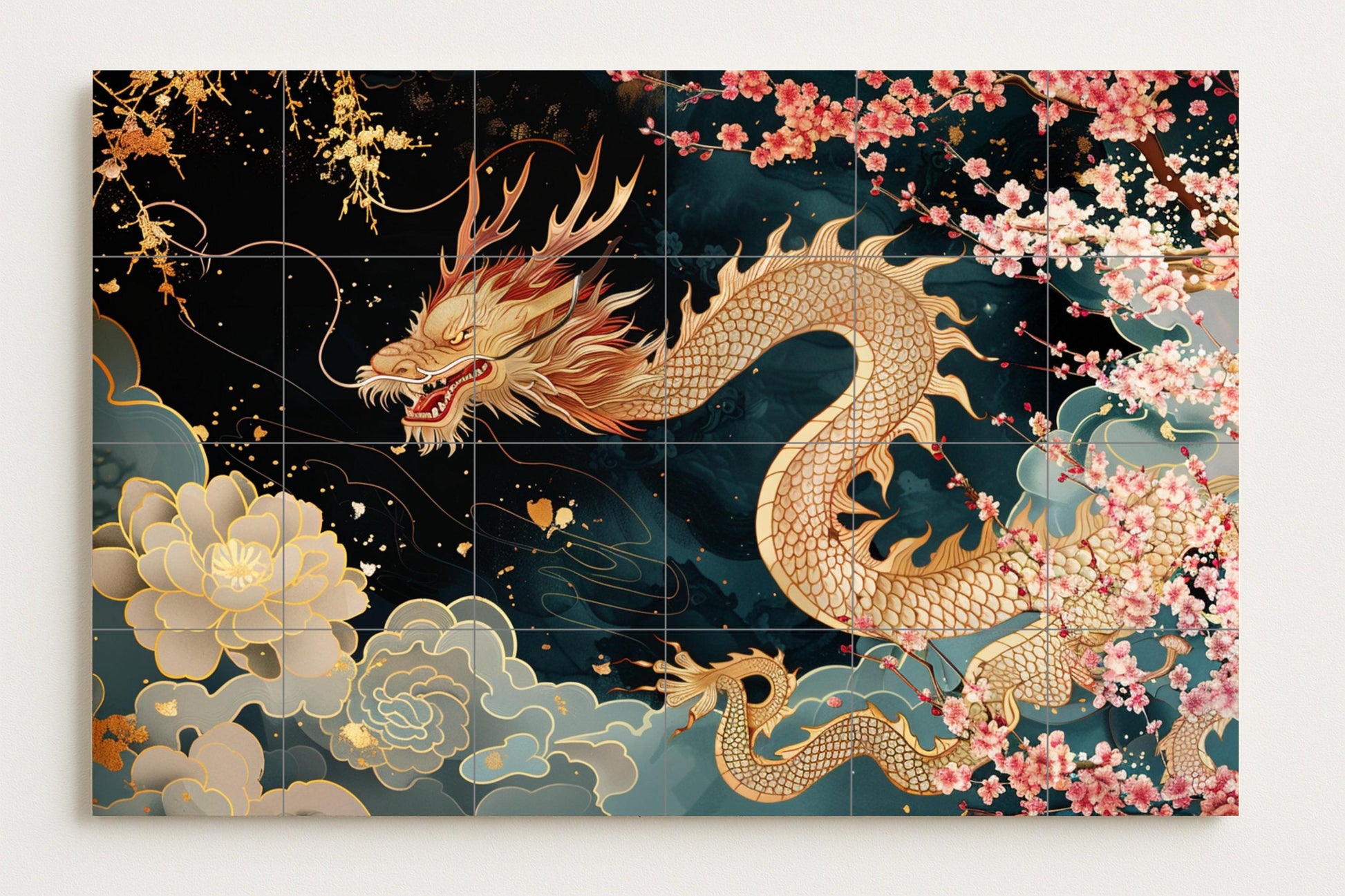 Dragon asiático — Légendes et Épopées, Art Mural en Céramique