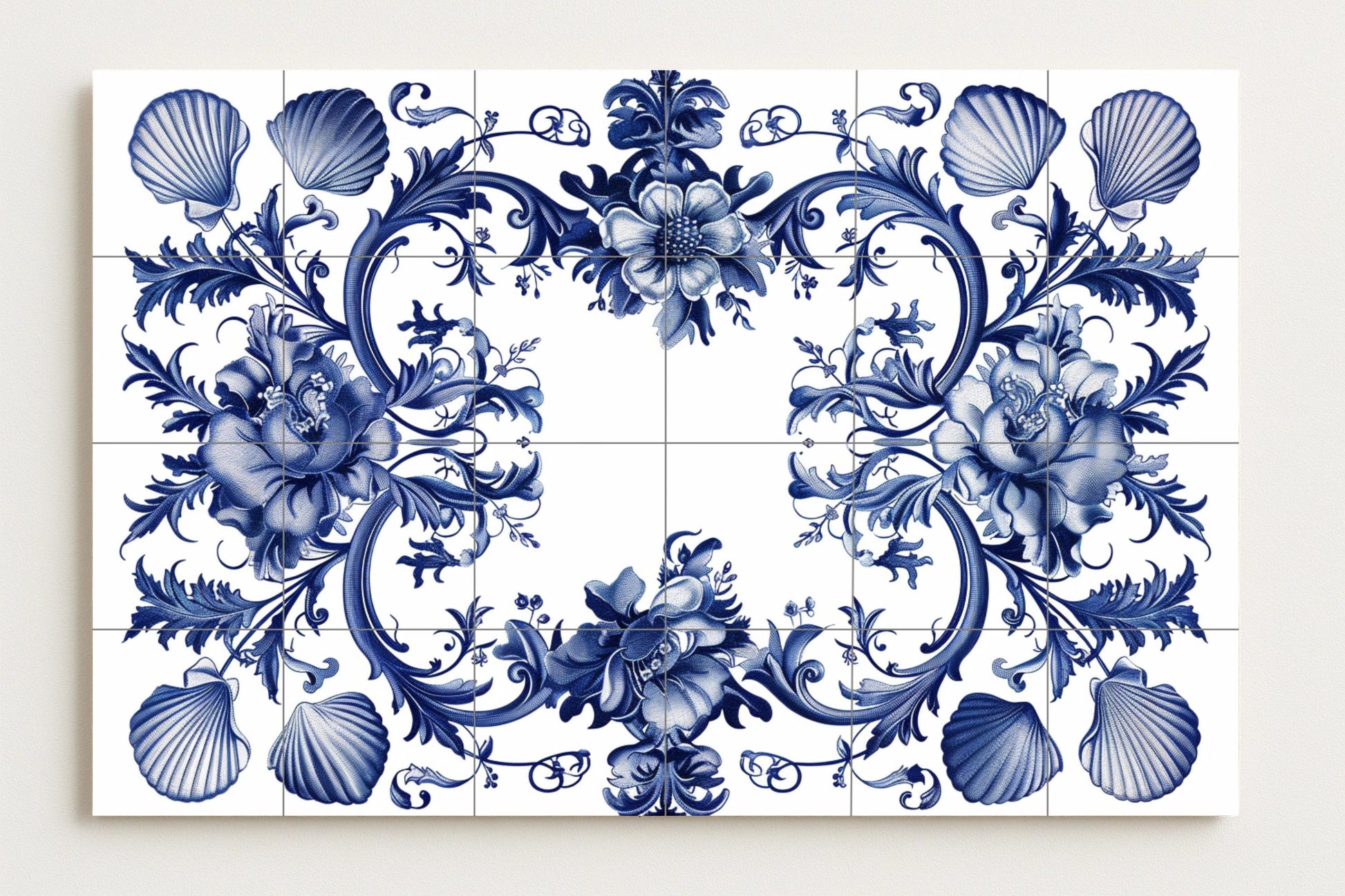 Mural floral de Delft — Barrocos holandeses