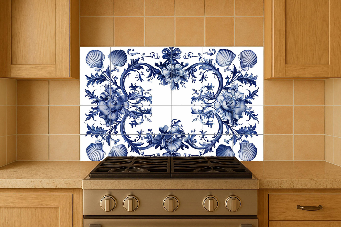 Mural floral de Delft — Barrocos holandeses