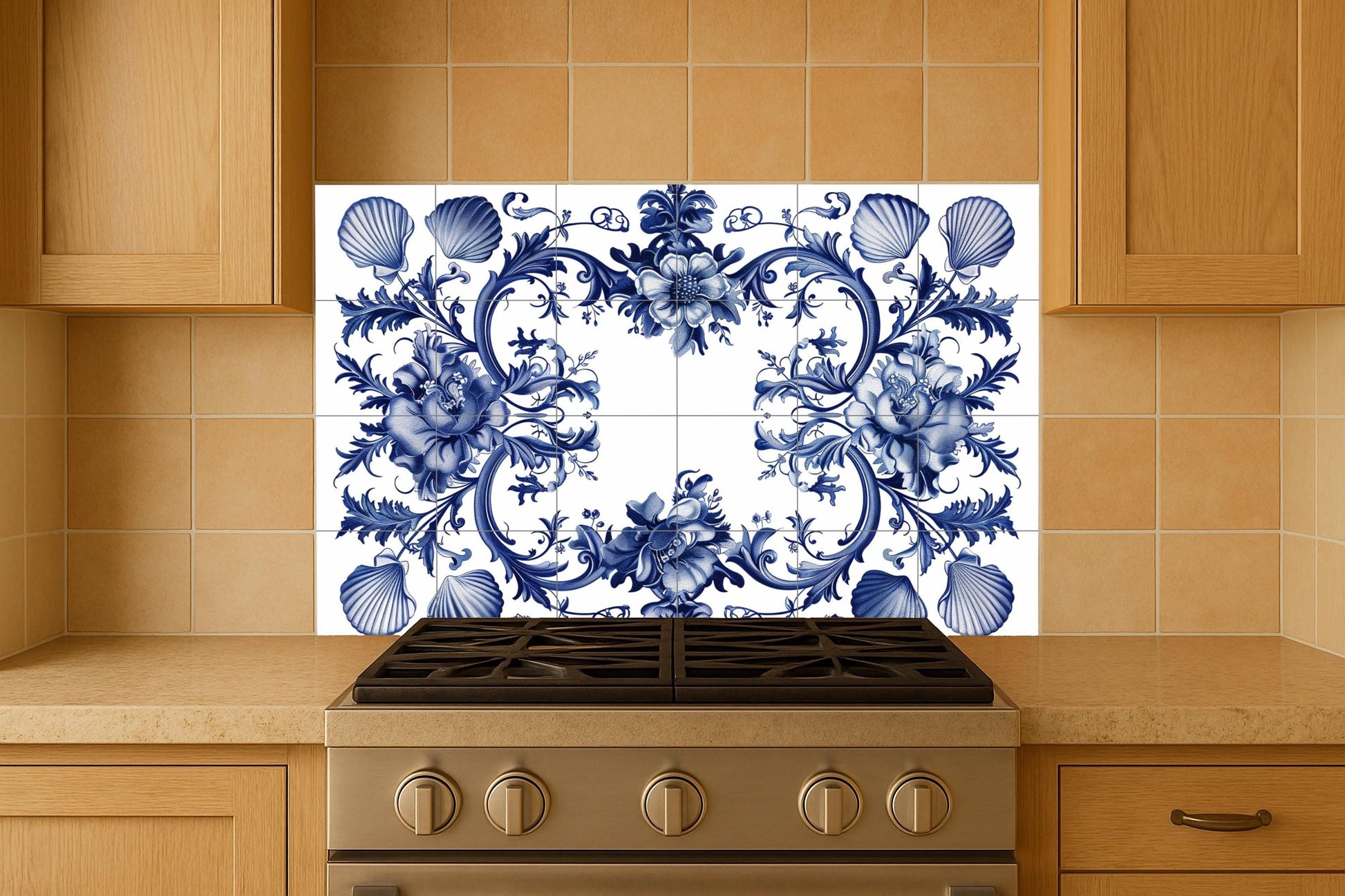 Mural floral de Delft — Barrocos holandeses