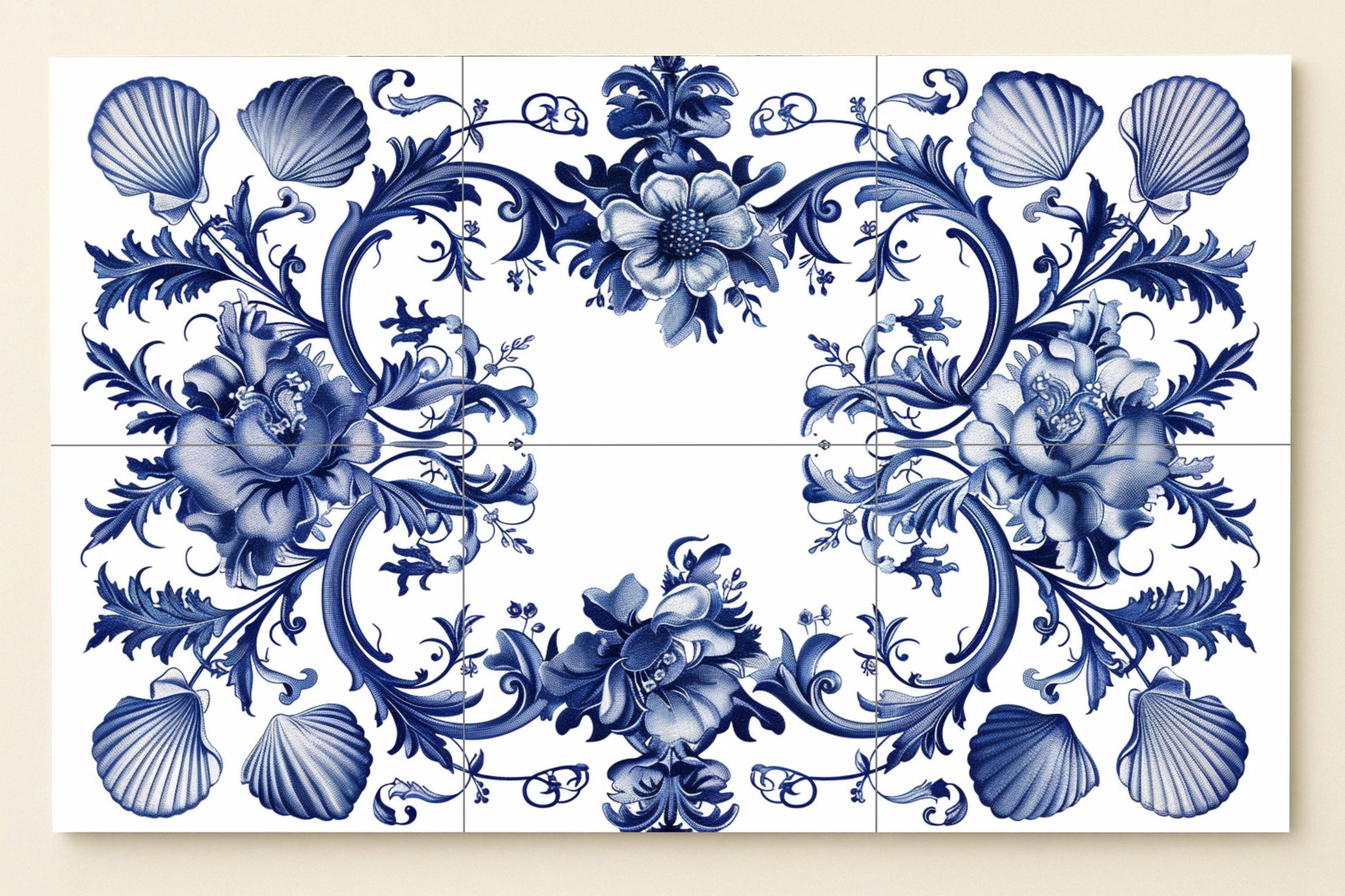 Mural floral de Delft — Barrocos holandeses