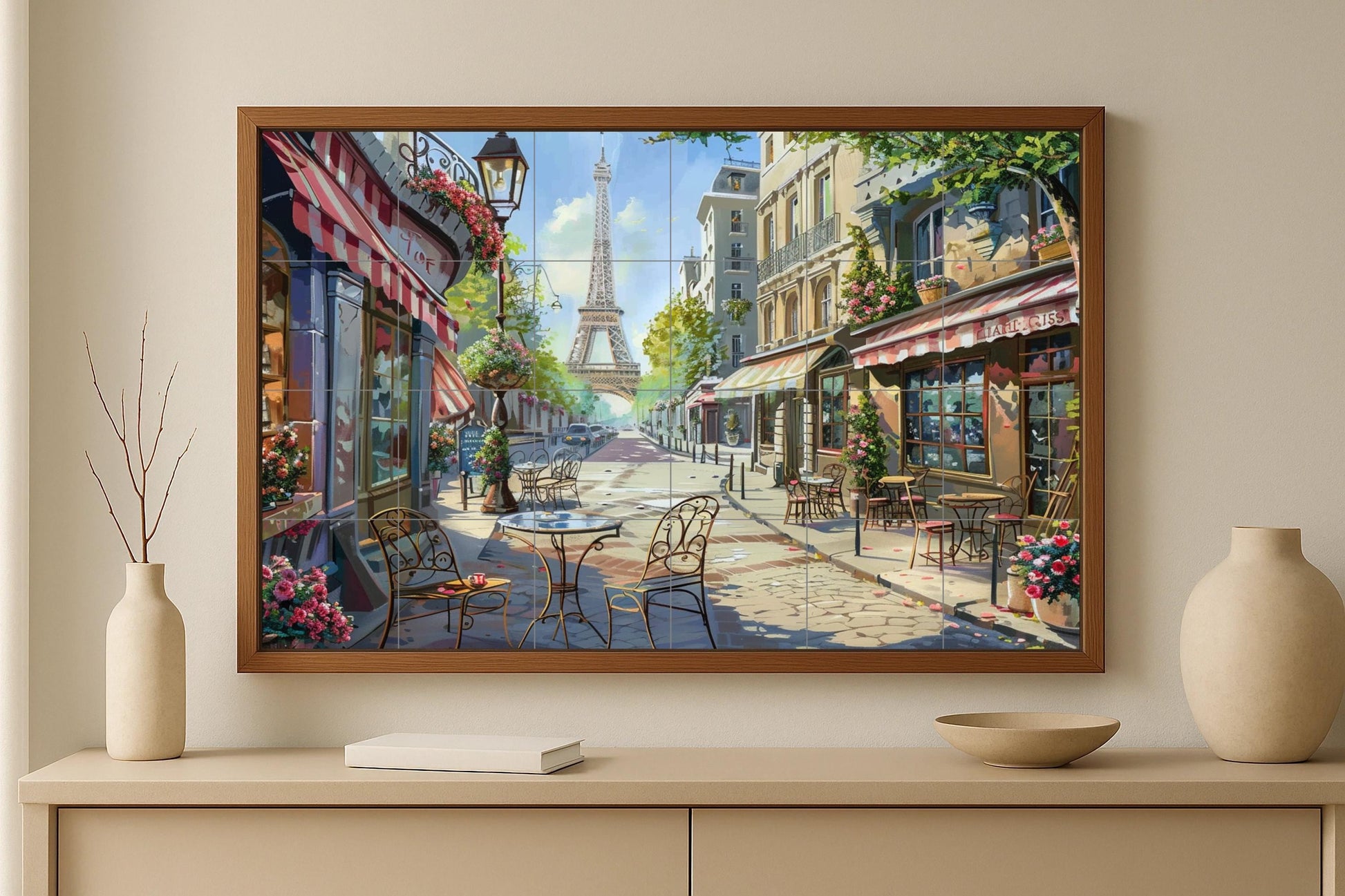 Café parisino — Art Rustique de Ferme, Art Mural en Céramique