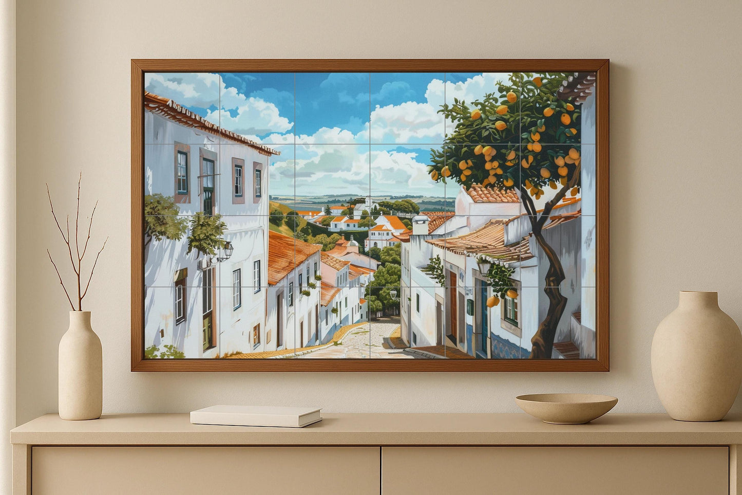 A Village Mediterranean · Ceramic Wall Mural — Kitchen & Country Scene