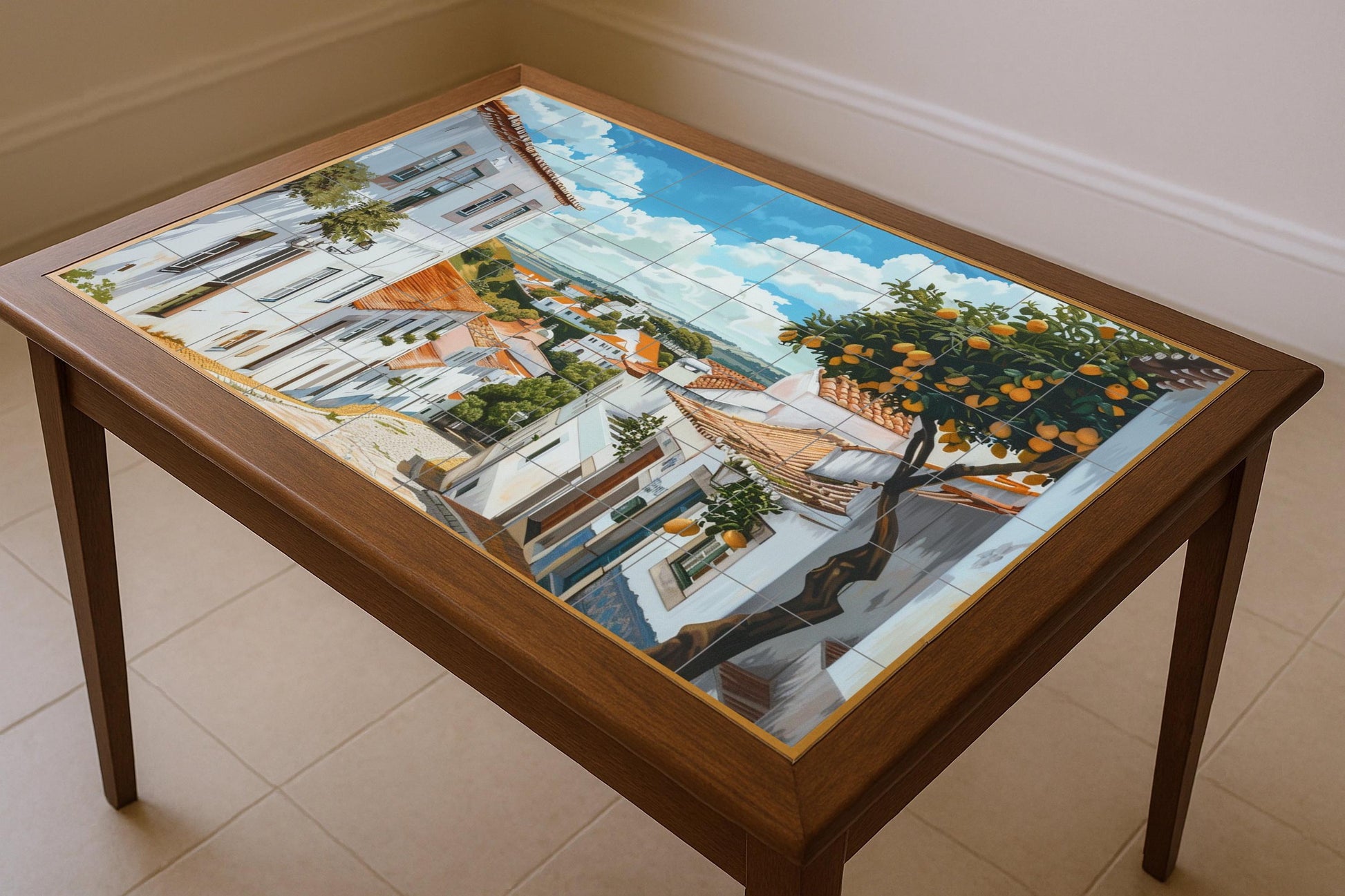 A Village Mediterranean · Ceramic Wall Mural — Kitchen & Country Scene