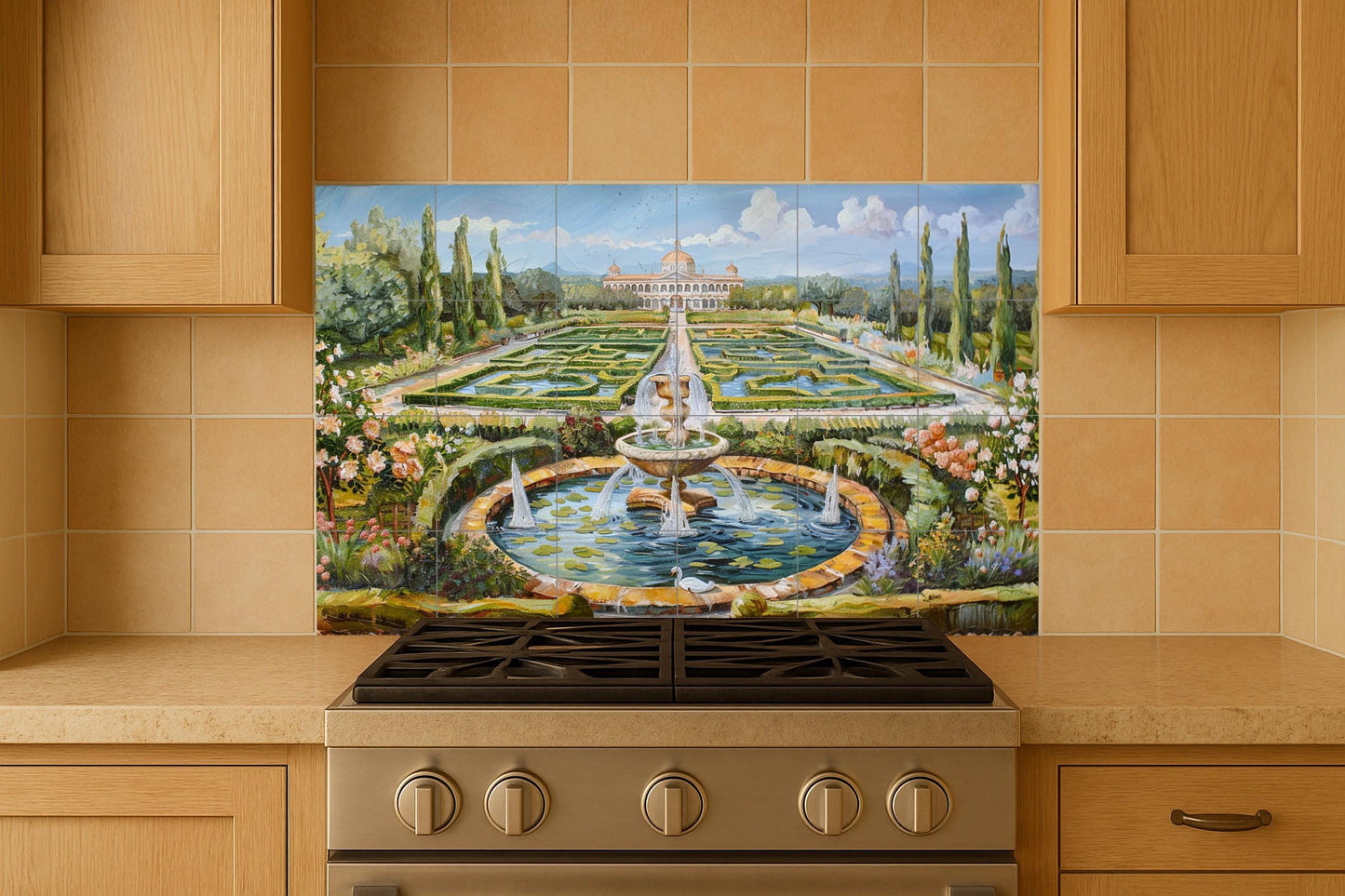 Garten des Palast · Keramik-Wandbild — Garten- & Natur-Dekor