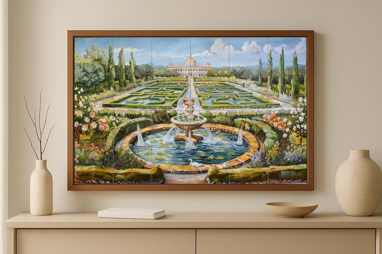 Garten des Palast · Keramik-Wandbild — Garten- & Natur-Dekor