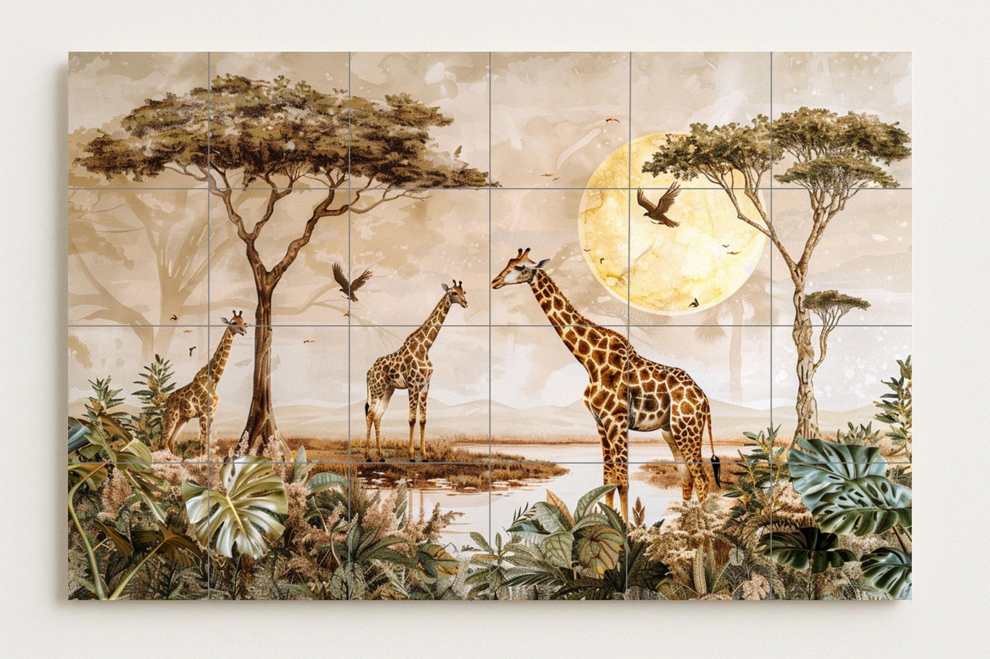 Fliesenbild Jirafas von sabana Golden — Garten- & Natur-Dekor